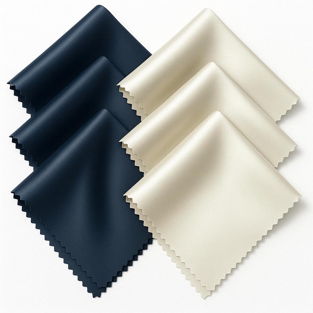 Brillenputztücher Mikrofaser 6er Pack Hochwertiges Reinigungstuch für Brillen Putztuch Streifenfrei Nanofasertuch Bildschirme und Gläser 15x18cm in Marineblau/Grau Angebot bei HelloDeals