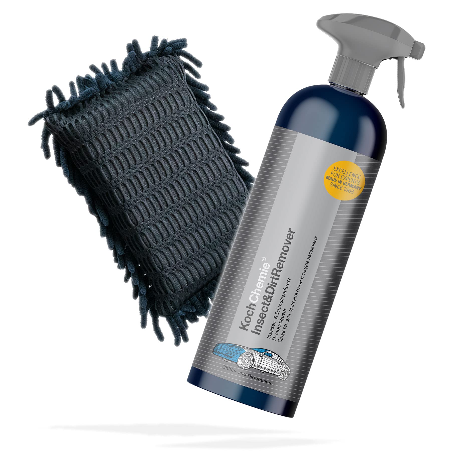 detailmate Set: Koch Chemie Insect & Dirt Remover 0,75L + Insektenschwamm schwarz - Insektenentferner fürs Auto/Motorrad - Insektenreiniger mit schonenden Chenille Lamellen KochChemie Insect&DirtRemover 0,75L + Schwamm Angebot bei HelloDeals