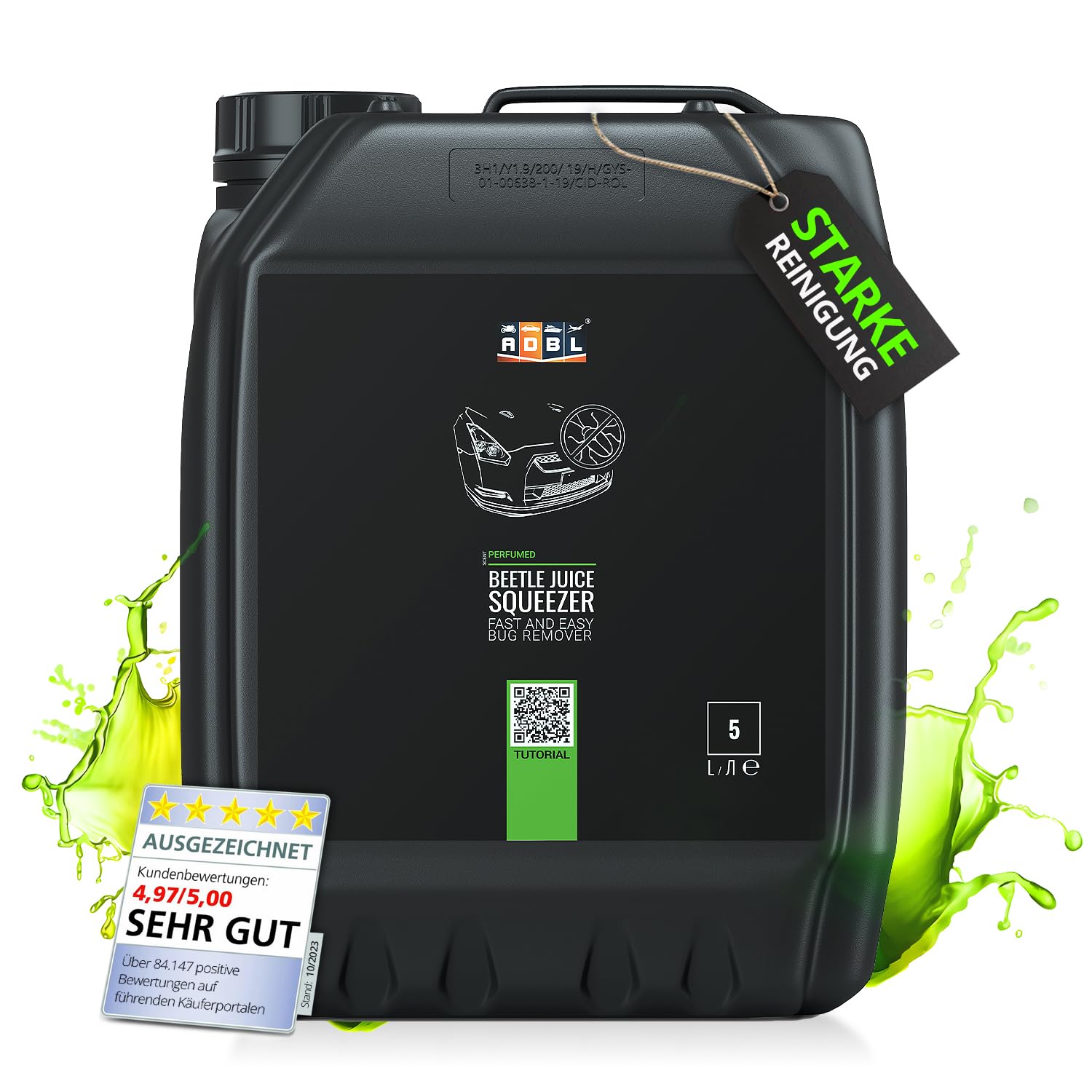 ADBL Beetle Juice Squeezer (5L) - kraftvoller Lackreiniger gegen angetrocknete Insektenreste & Vogelkot - Auto Insektenentferner & Insektenreiniger Auto für Glas, Lack, Chrom & Kunststoff Angebot bei HelloDeals