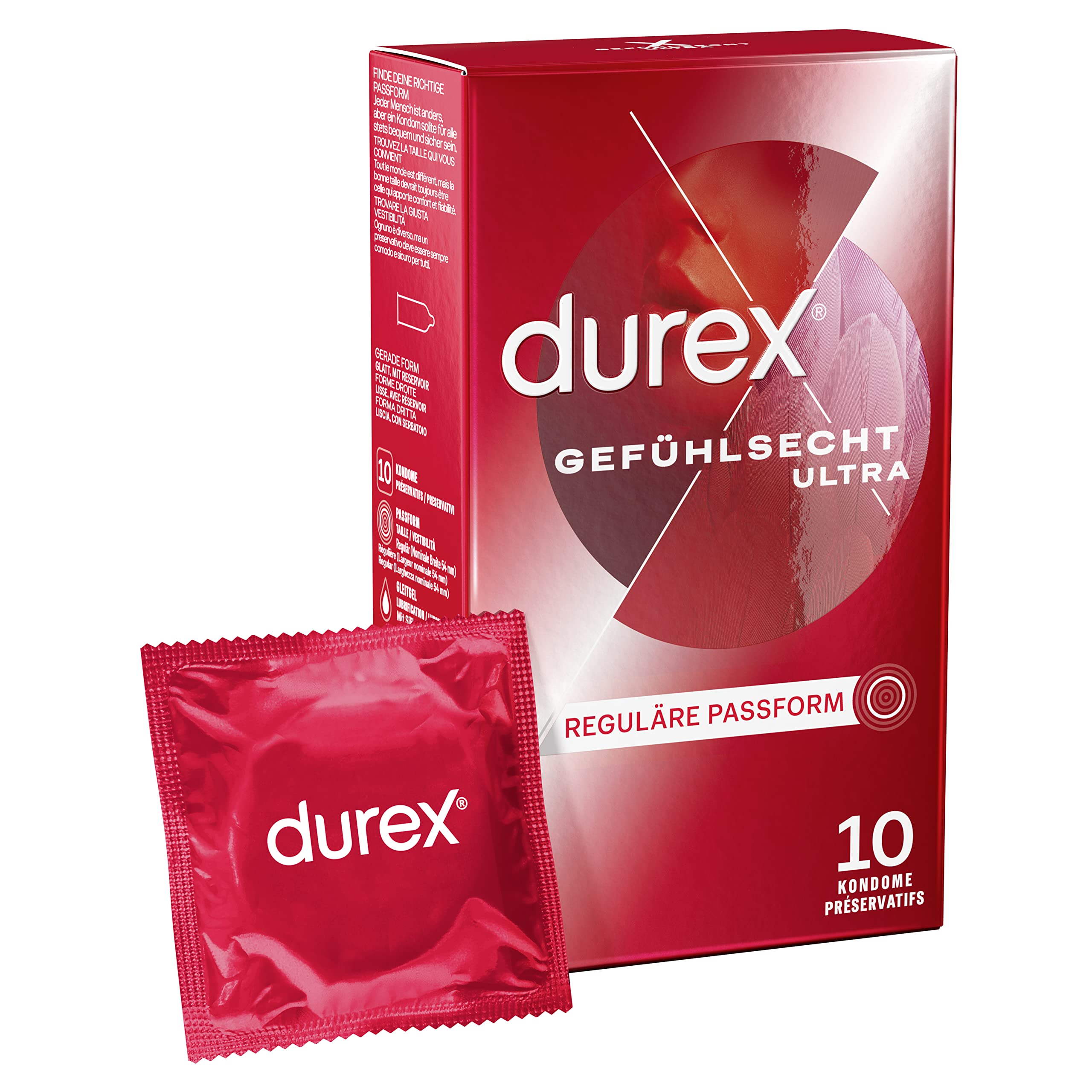 Durex Gefühlsecht Ultra Kondome – 20% dünnere Kondom-Spitze, befeuchtet, transparent, angenehmer Geruch – 10er Pack (1 x 10 Stück) 1 stück (10er Pack) Angebot bei HelloDeals