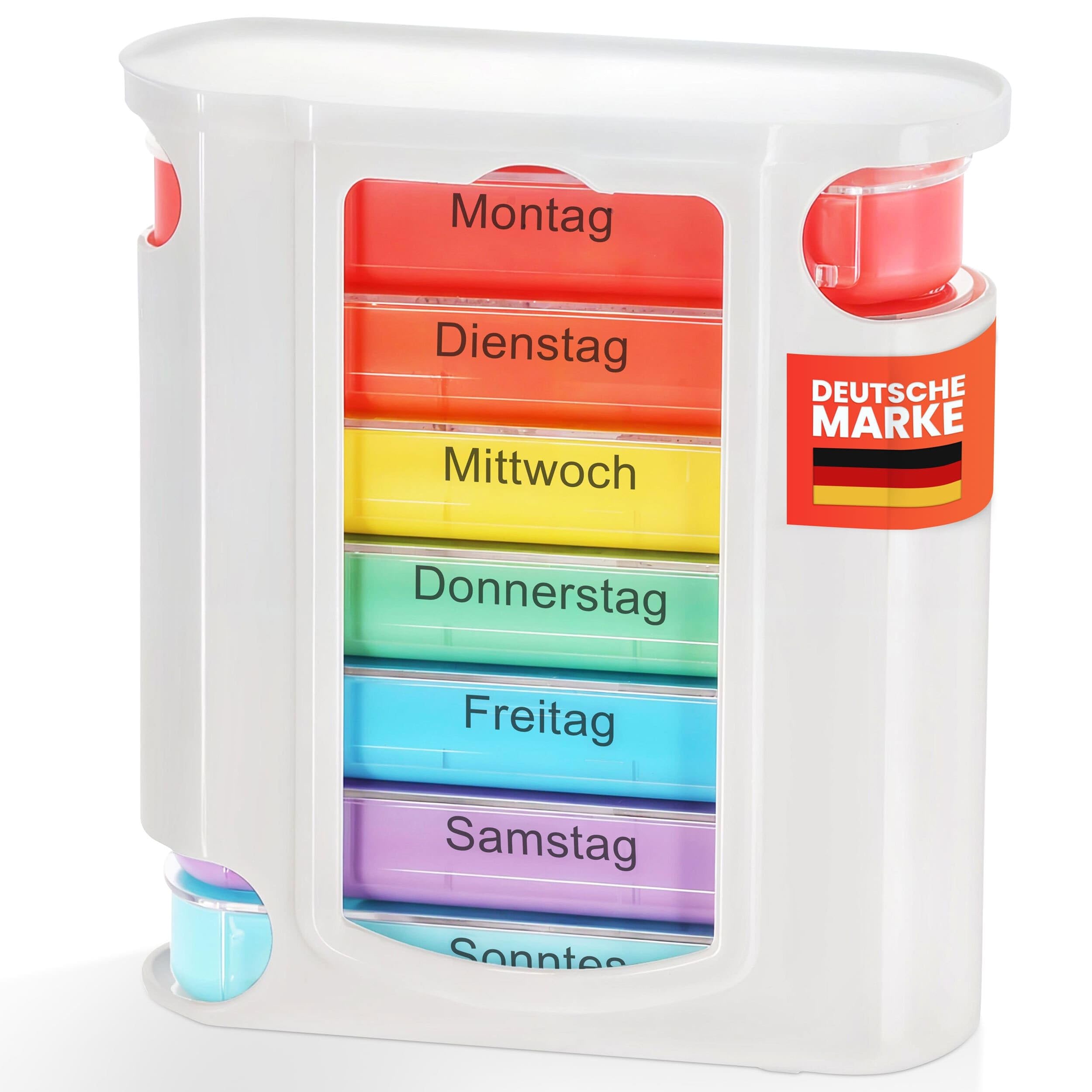 MC-Trend Tablettenbox 7 Tage mit 4 Fächern pro Tag – große Pillendose & Wochendispenser – Medikamentenbox in Stückzahl wählbar: 1, 2, 6, 12, 24 oder 48 Stück 1 Stück Angebot bei HelloDeals