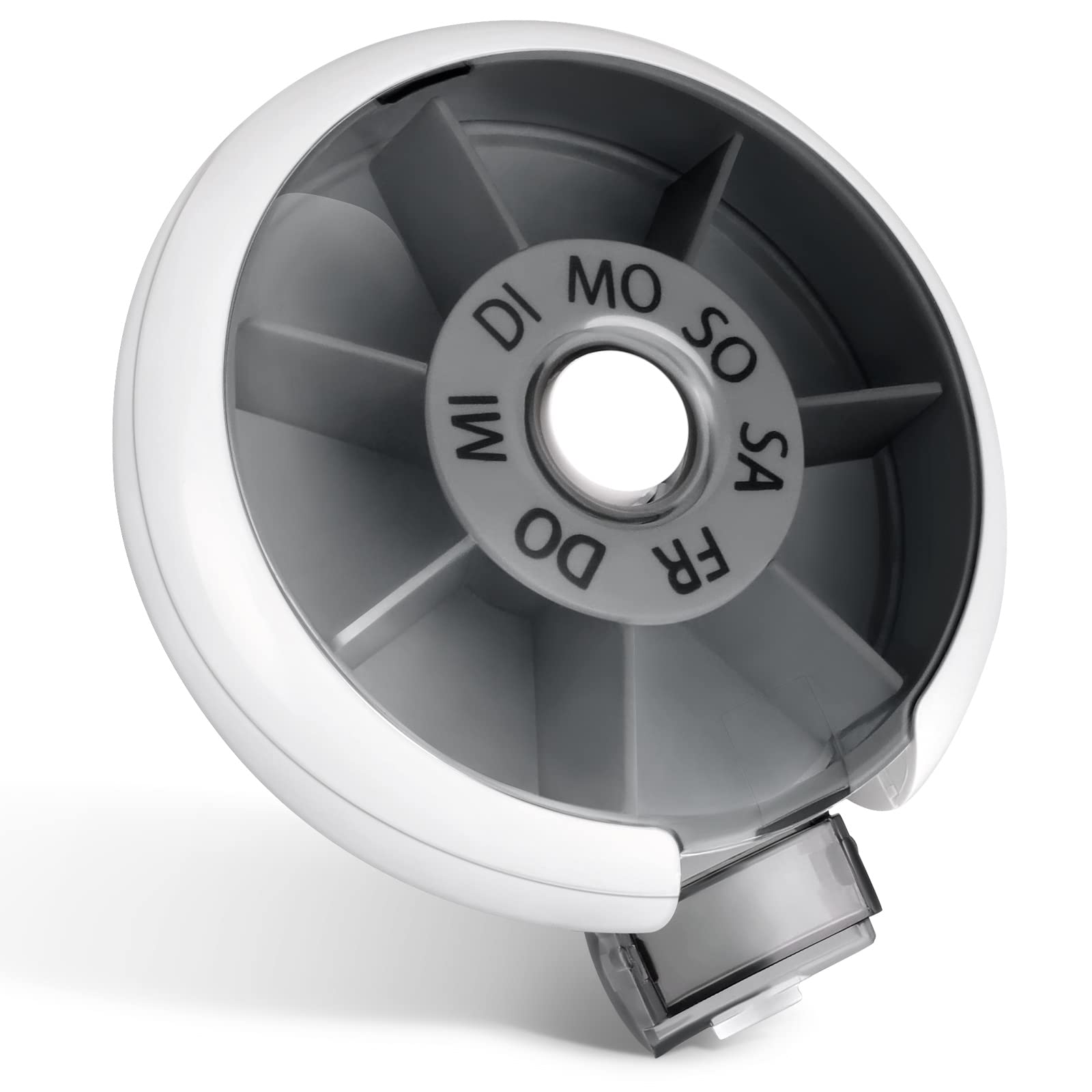 Opret Deutsch Tablettenbox 7 Tage Klein, Pillendose Klein Medikamentenbox Tabletten Wochenbox Pillenbox Tablettendose für Unterwegs Rund Small Schwarz Angebot bei HelloDeals