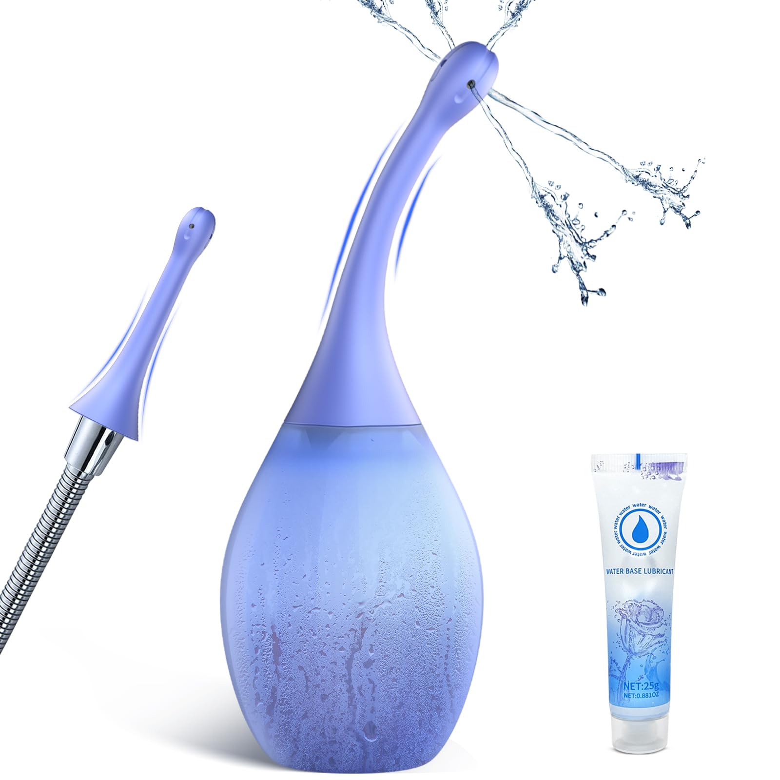 Analdusche für Analverkehr Klistier Intimdusche für Damen - 300ml Silikon Analdusche für Mann Frau mit Biegbarer Einlauf Duschdüse, Anti-Rückfluss Vaginaldusche Irrigator zur Darmspülung Analspülung A-blau Angebot bei HelloDeals
