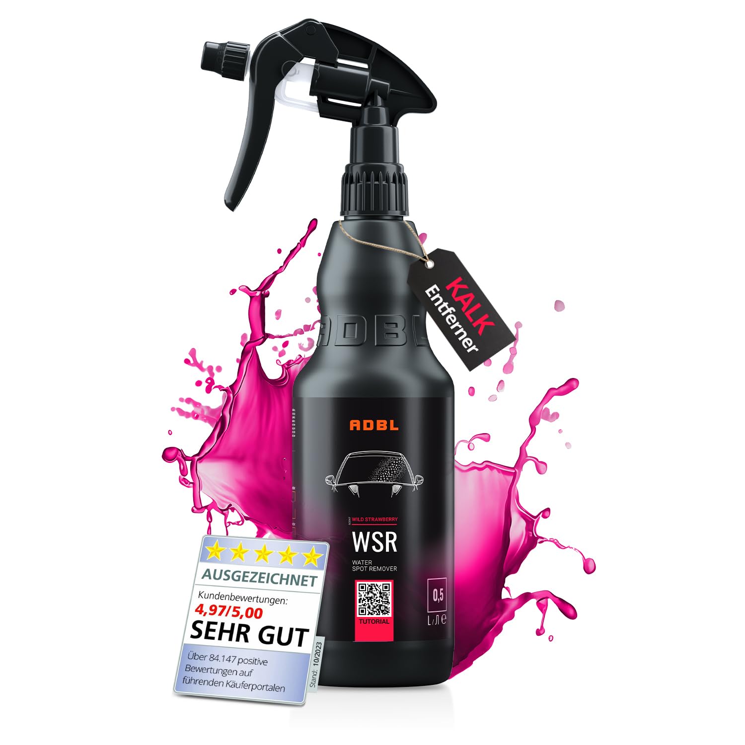 ADBL WSR Water Spot Remover (500ml) - Effektive Entfernung von Mineralablagerungen Wasserflecken und Kalk - Für Lack, Glas und Kunststoff - Ideal zur Pflege und Entkalkung von Versiegelungen Angebot bei HelloDeals