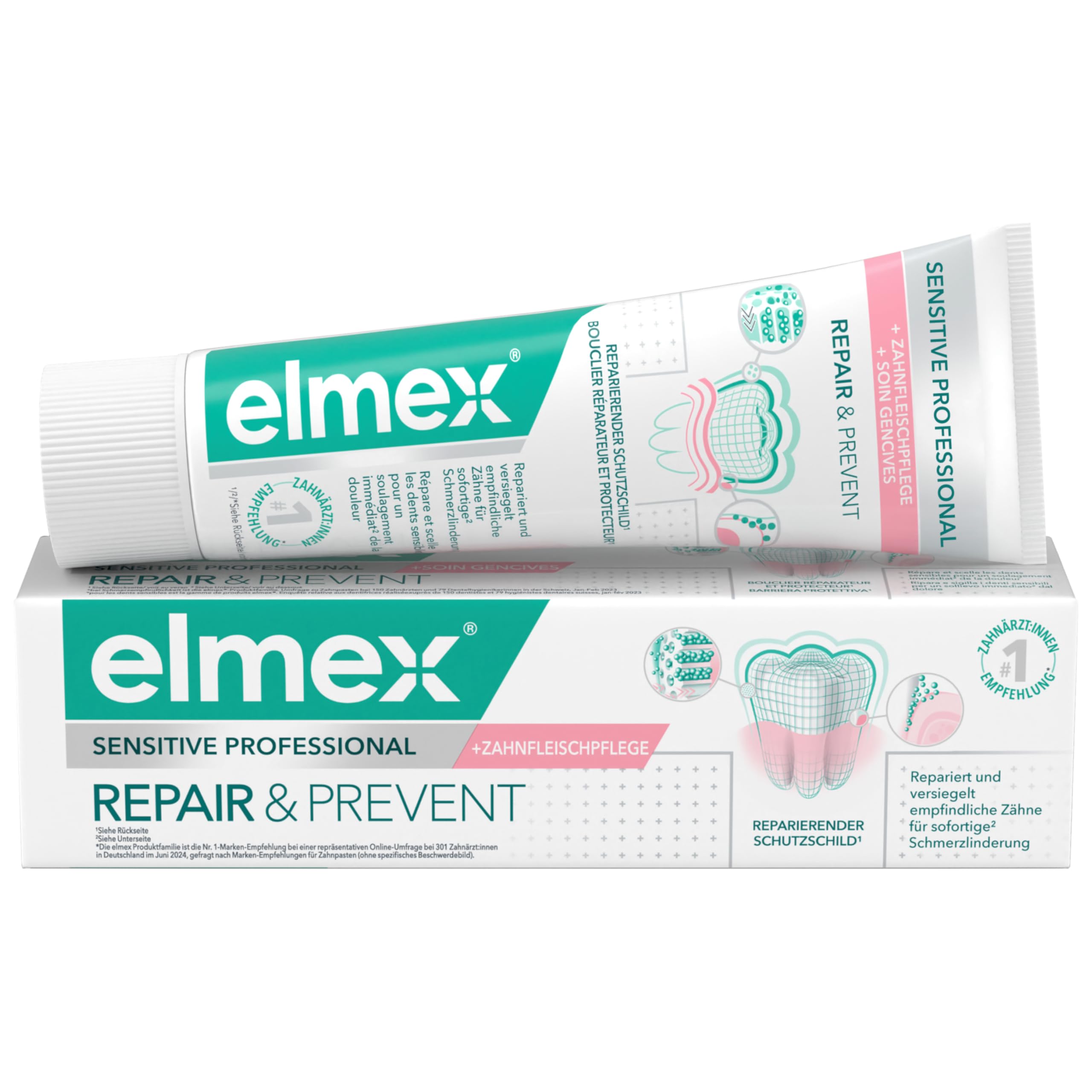 elmex Zahnpasta Sensitive Professional Repair & Prevent 75 ml – medizinische Zahnreinigung für sofortigen*, anhaltenden Schutz – beugt Zahnfleischrückgang & neuen Schmerzen vor 75 ml (1er Pack) Angebot bei HelloDeals