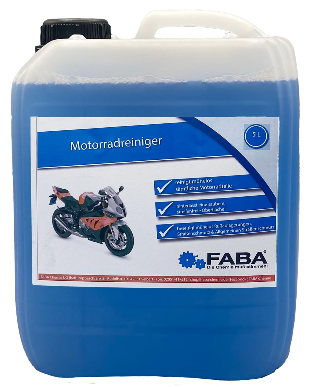 FABA Motorradreiniger 5 L Motorrad-Reiniger Bike Cleaner inkl. Auslaufhilfe Angebot bei HelloDeals