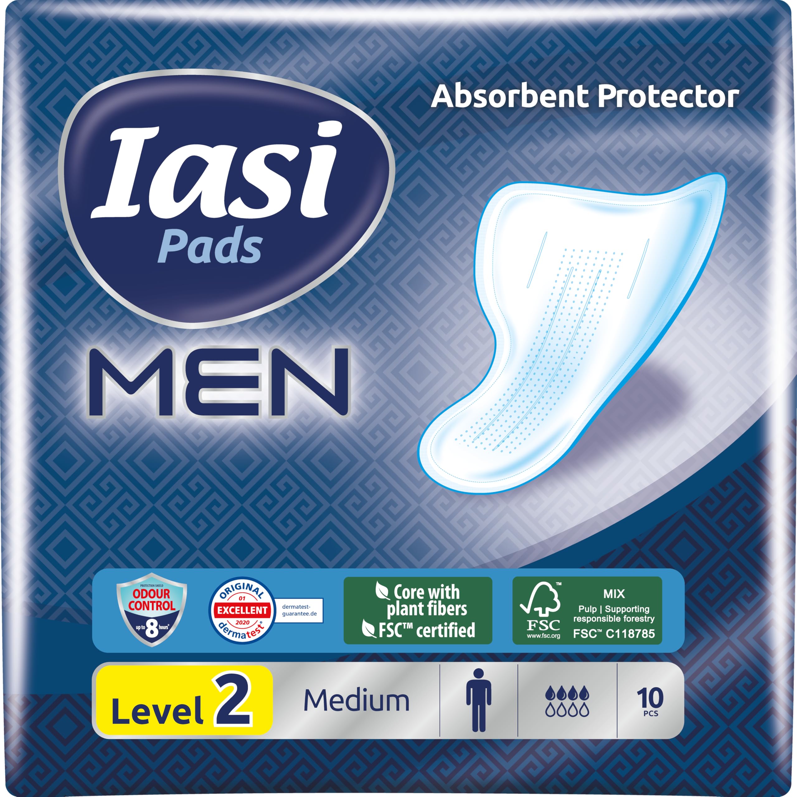 IASI Men Medium Level 2, Einlagen für leichten männlichen Harnverlust, 10 Stück Level 2 (10 Stück) Angebot bei HelloDeals