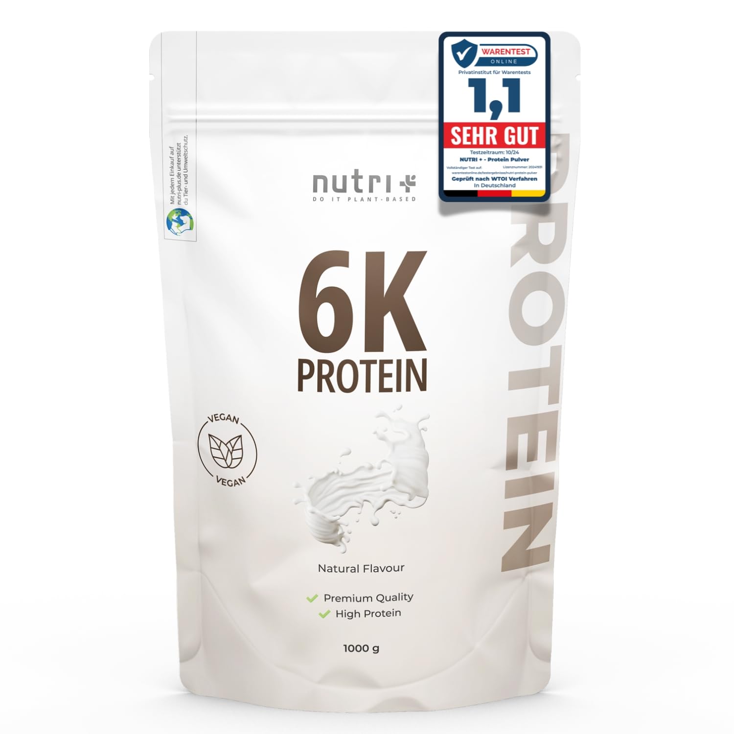 Nutri + Protein Pulver Neutral 1 kg - 80% Eiweiß - zuckerfrei + fettfrei - Proteinpulver ohne Süßstoff, Geschmack - ideal zum Backen - 1000 g Natural Neutral 33 Portionen (1er Pack) Angebot bei HelloDeals