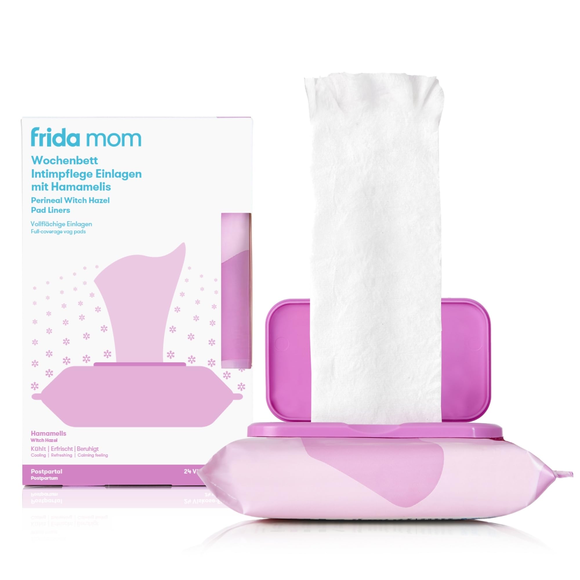 Frida Mom Wochenbett Intimpflege Einlagen mit Hamamelis | Kühlende Linderung bei Schwellungen & Schmerzen nach der Geburt | Ohne Duftstoffe, sofort einsatzbereit | Für Klinik & Wochenbett Angebot bei HelloDeals