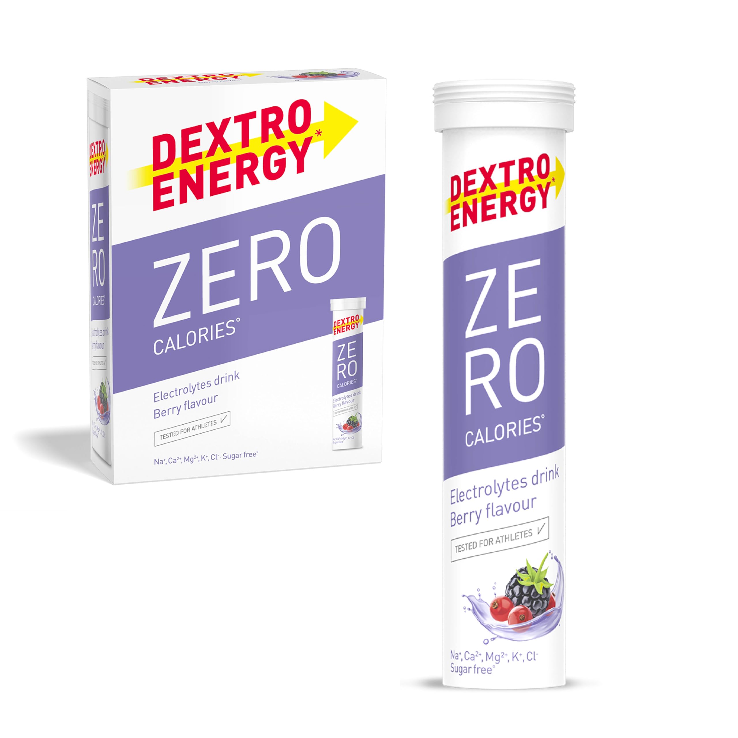 Dextro Energy - Elektrolyte ohne Zucker - Berry Flavour - 1141 mg Elektrolyte, 60 Brausetabletten für Alltag und Sport, Magnesium, Calium, Calcium, Chlorid, Natrium, zuckerfrei, 3er Pack Angebot bei HelloDeals