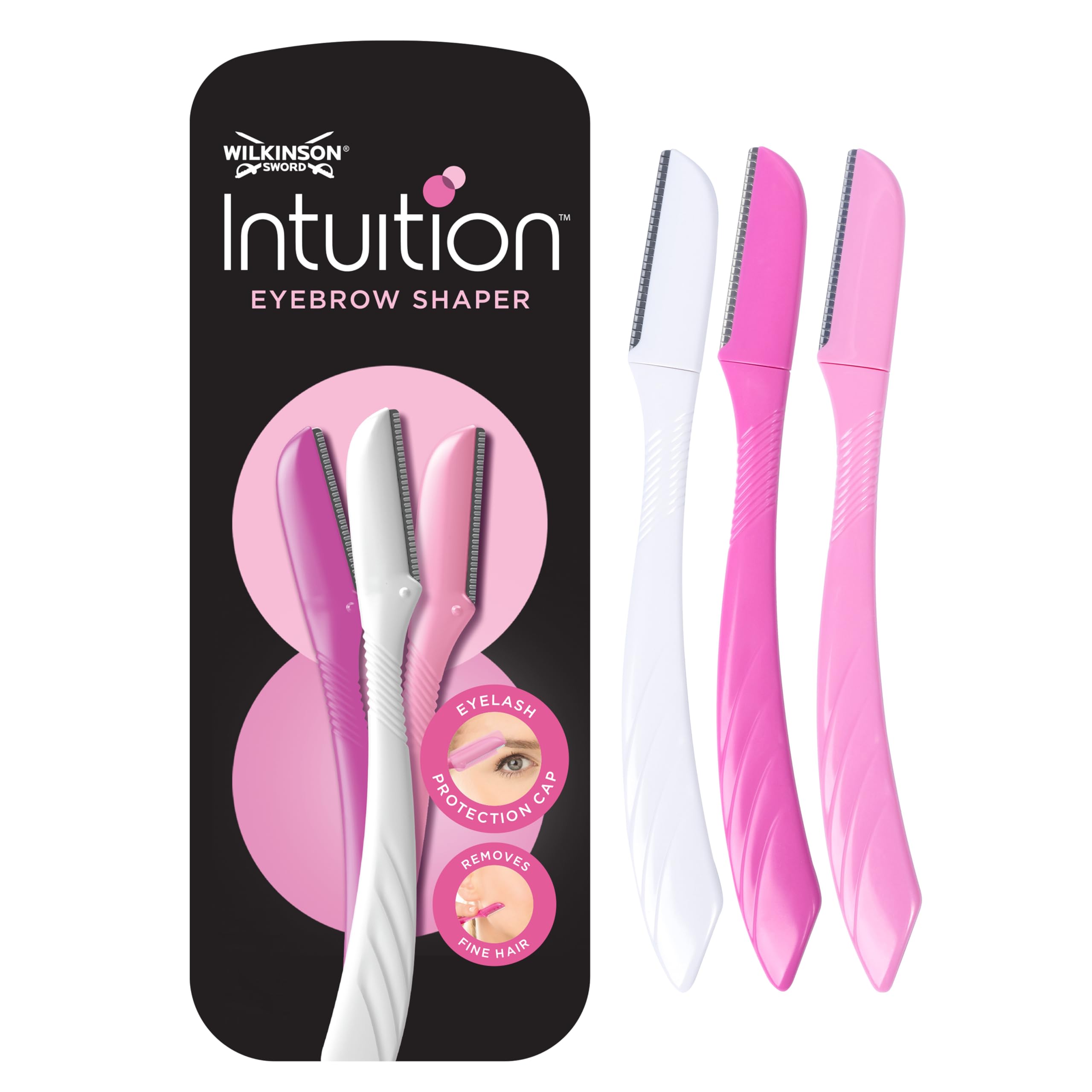 Wilkinson Sword - Intuition Augenbrauenformer für Frauen, 3 Rasierer, Gesichtshaarentferner und -trimmer, Peeling-Dermaplaning-Tool Standard 1 stück (3er Pack) Angebot bei HelloDeals