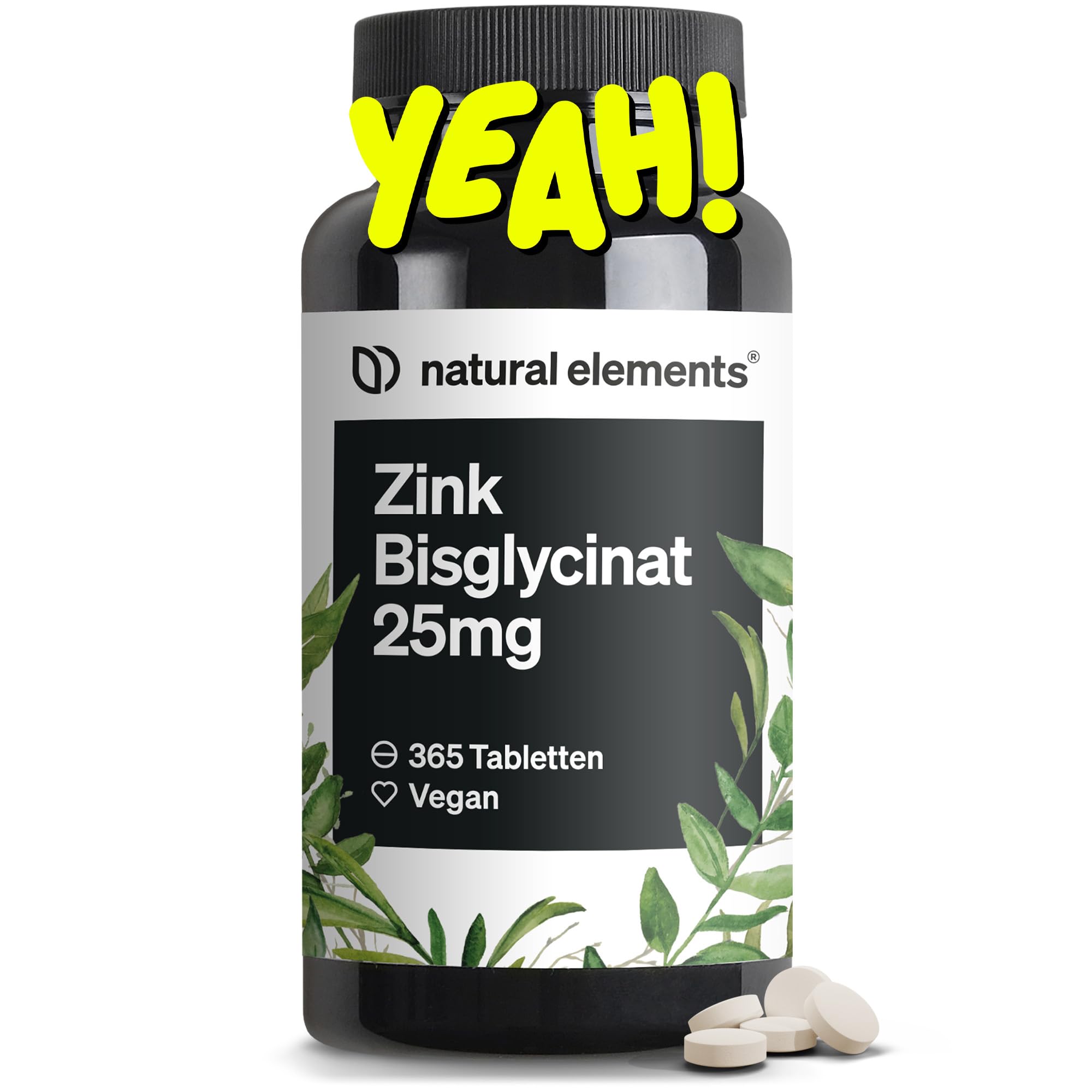 natural elements Zink 25mg – 365 Tabletten – gut verträgliches Zinkbisglycinat (Zink-Chelat) – vegan, hochdosiert, ohne unnötige Zusätze – in Deutschland produziert & laborgeprüft Angebot bei HelloDeals