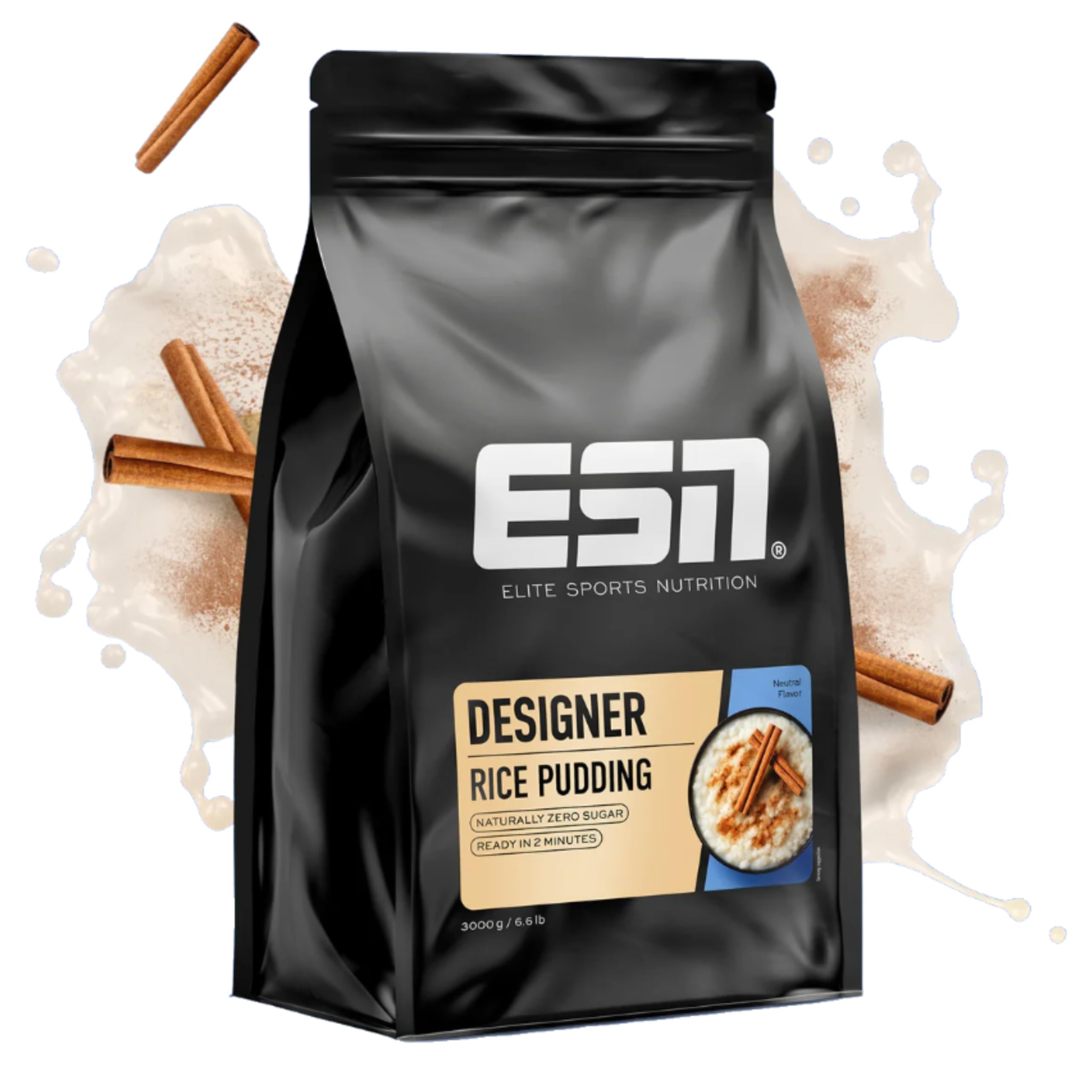 ESN Instant Rice Pudding, Natural, 3000 g, mit wenig Fett & ohne Zucker - made in Germany Angebot bei HelloDeals