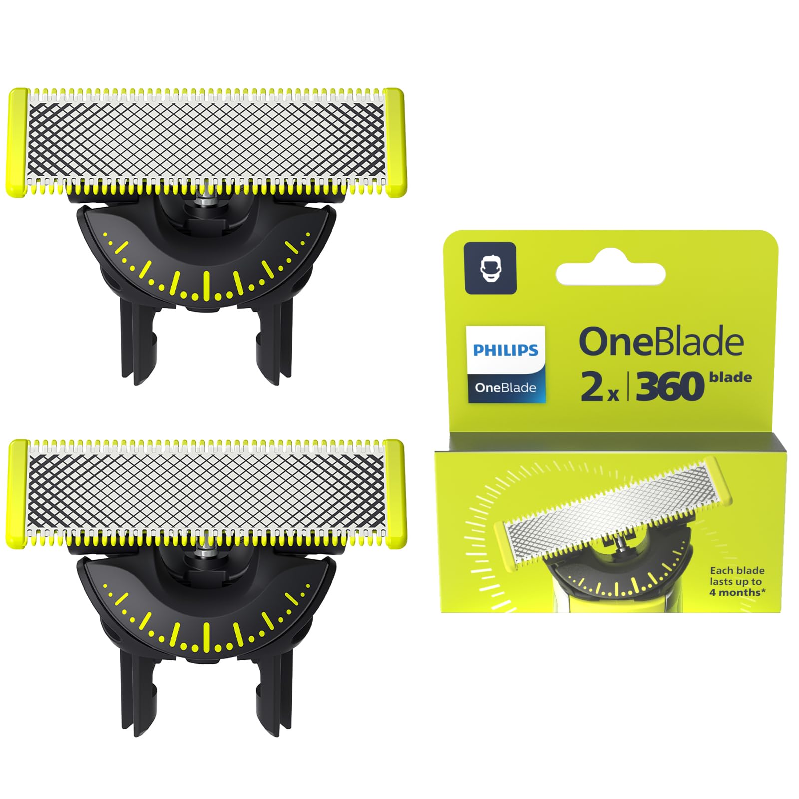 Philips OneBlade Original 360-Klingen, passend für alle OneBlade und OneBlade Pro Modelle, original von Philips, 2er-Pack (Modell QP420/60) [NEU] 2 x innovative 360 Klinge Angebot bei HelloDeals
