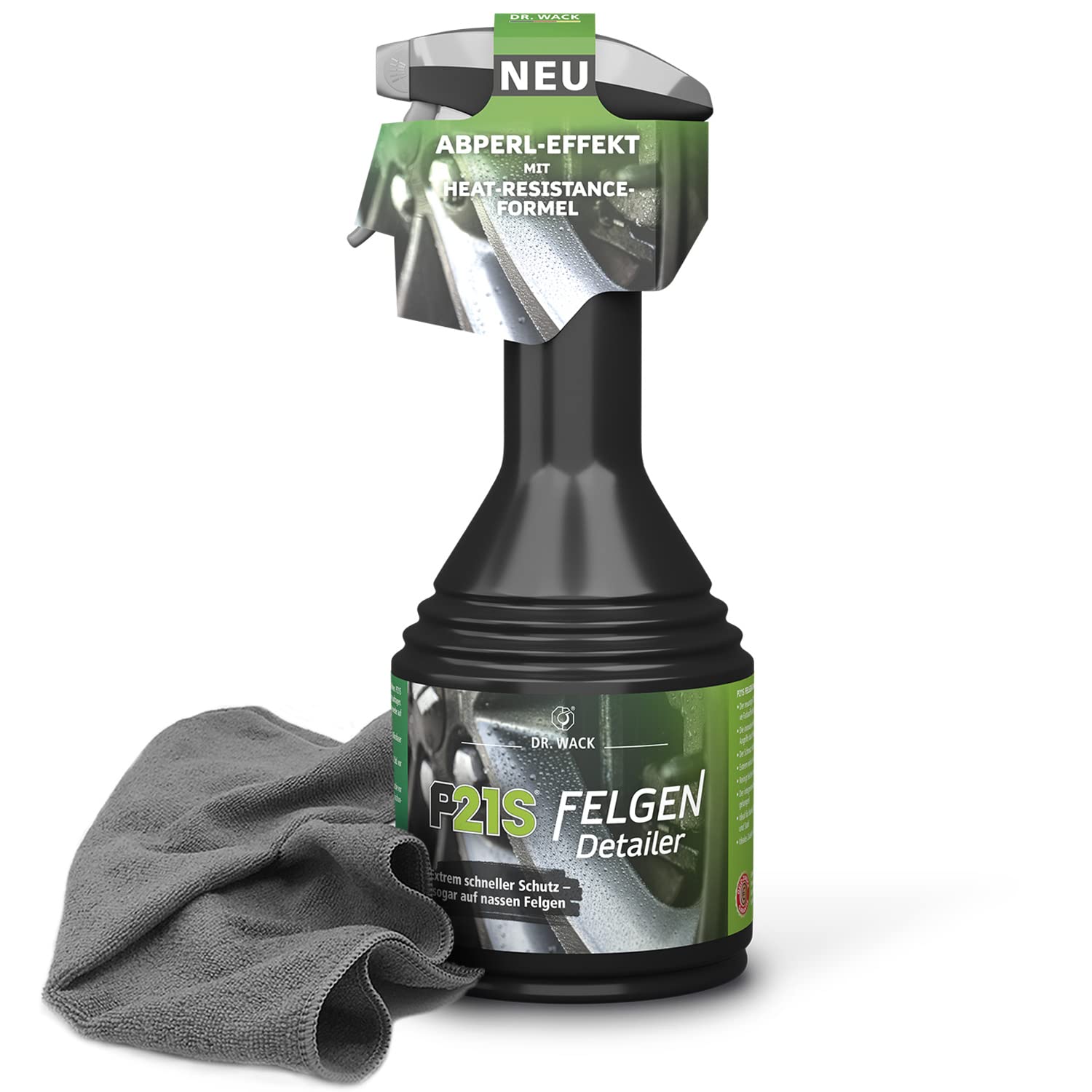 Dr. Wack P21S Felgen Detailer 500ml - reinigt, schützt, sorgt für Hochglanz mit Abperl-Booster + detailzone premium Felgentuch 300GSM 40x40cm Angebot bei HelloDeals