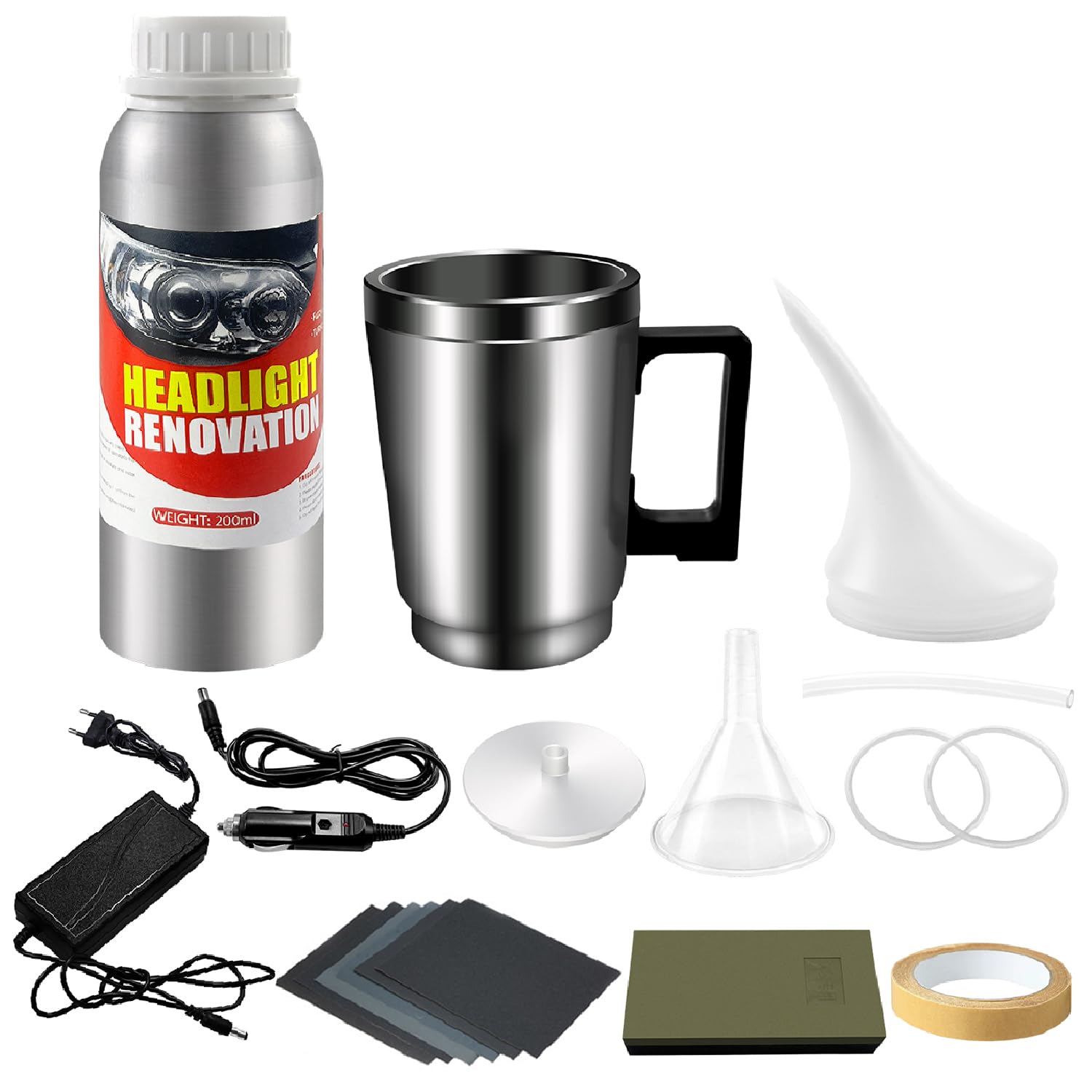 Yanxinanty Scheinwerfer aufbereitung Set，200ml Auto Scheinwerfer politur Set，Auto Scheinwerfer, Kratzer，vergilbung, verschwommenes Reparatur politur Restoration Set Angebot bei HelloDeals