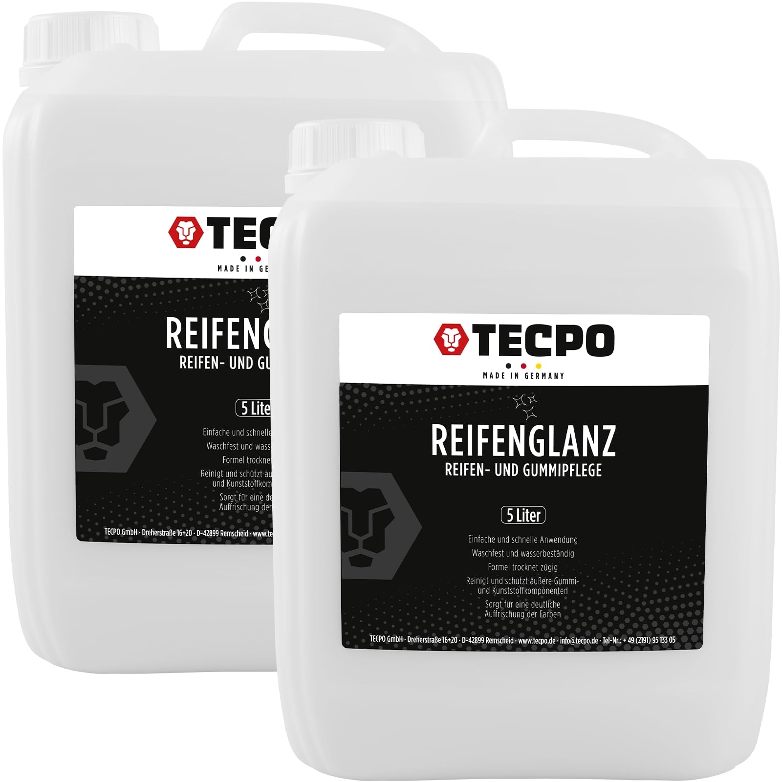 TECPO 2X Reifenglanz und Gummipflege, 5 Liter Reifen Pflege Tiefenglanz Reifen Glanz Angebot bei HelloDeals