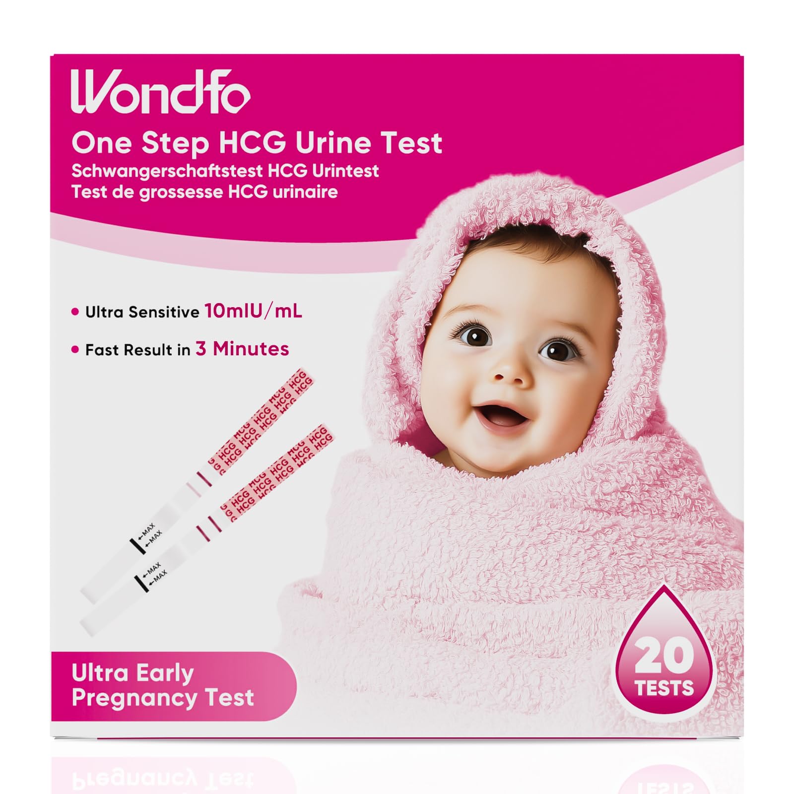 Wondfo Schwangerschaftstest Frühschwangerschaftstest Frühtest Schwangerschaft Ultra empfindlicher 20er Pack Pregnancy Test Angebot bei HelloDeals