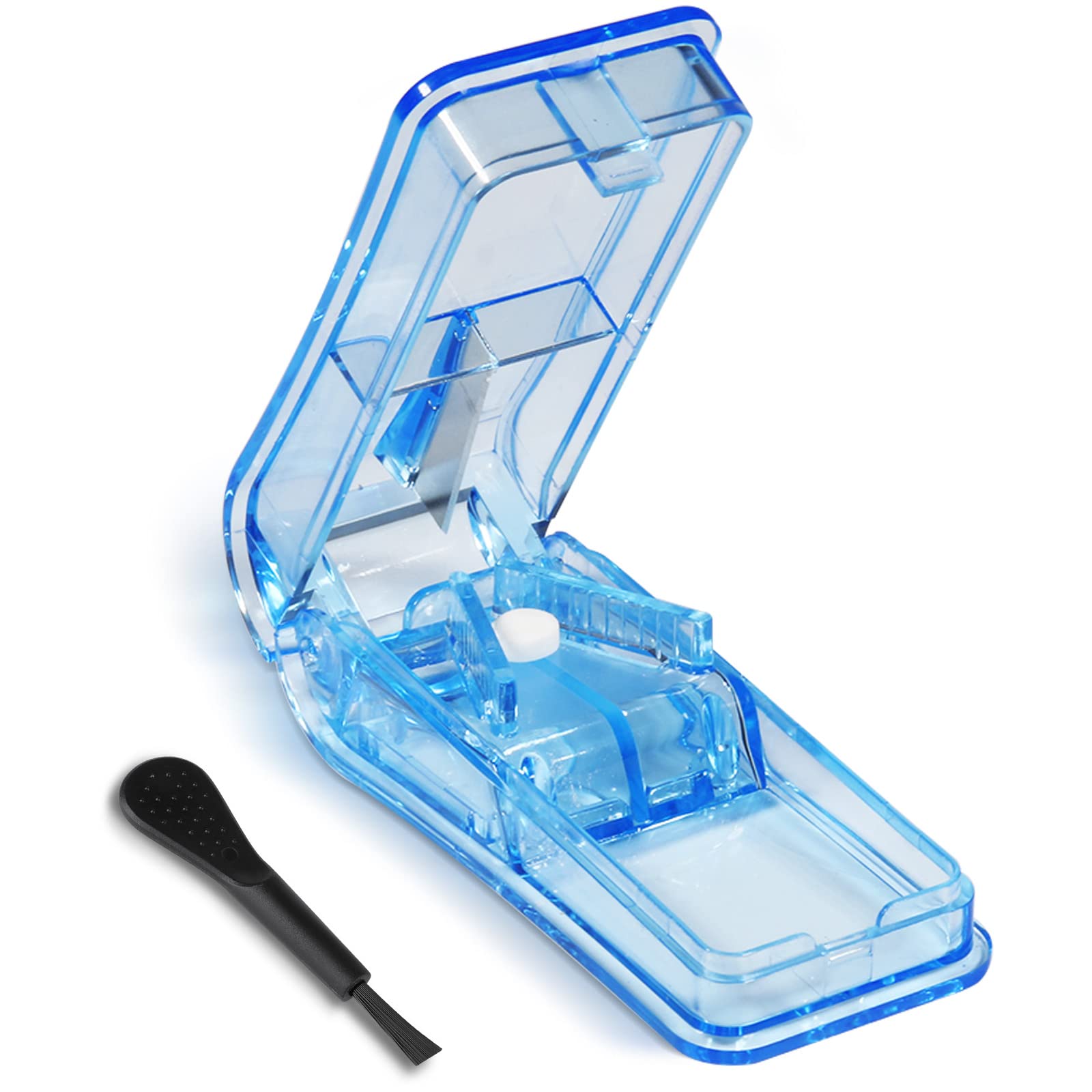 Opret Tablettenteiler für Große und Kleine Tabletten Für Tabletten-Vitamin-Medizin in ein Halbes Viertel Schneiden Blau Angebot bei HelloDeals
