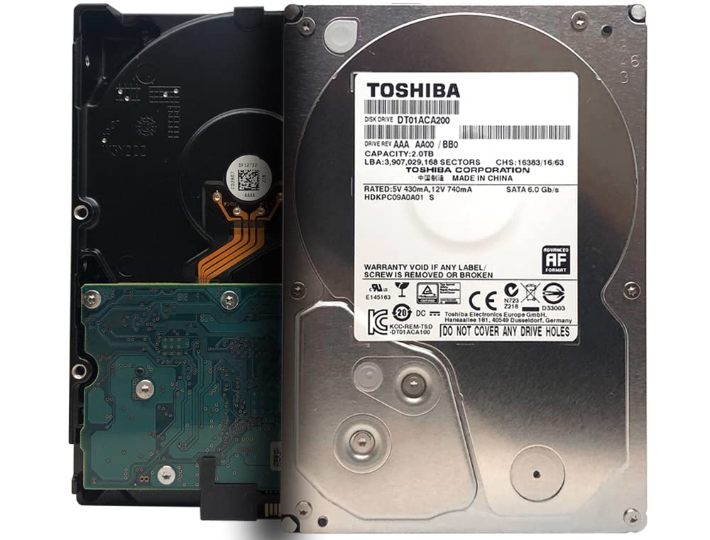 Toshiba 2TB Interne Festplatte DT01ACA200 3,5 Zoll HDD SATA 6Gb/s 7200RPM 64MB Cache (Generalüberholt) Angebot bei HelloDeals