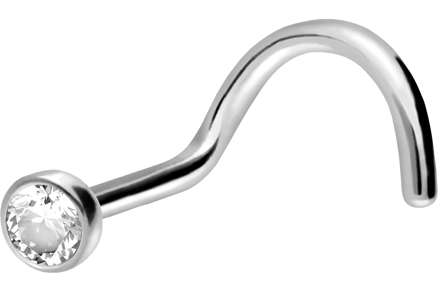 PIERCINGLINE Nasenpiercing aus Chirurgenstahl mit Kristalldisc - Nasenstecker in 4 Farben und 2 Größen Angebot bei HelloDeals
