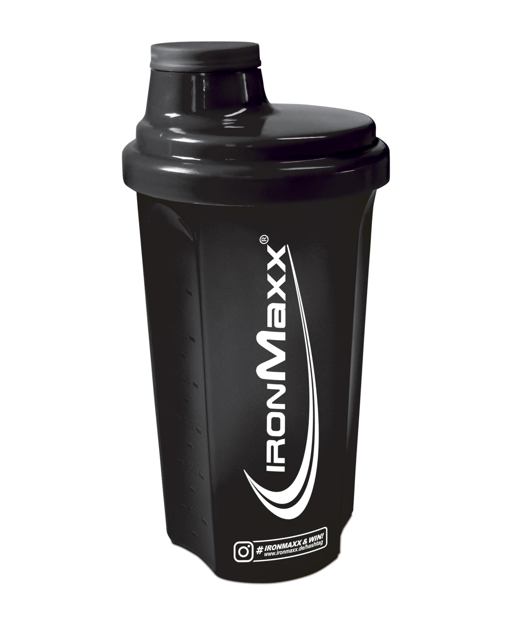 IronMaxx Eiweiß Shaker 700ml Schwarz - Protein Shaker spülmaschinenfest und auslaufsicher, Mit Drehverschluss, Sieb & Mess-Skala, Frei von BPA & DEHP Angebot bei HelloDeals