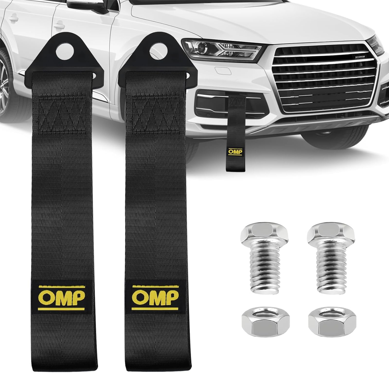 2 Stück Auto Stoßfänger Abschleppschlaufe, Hochfestes Abschleppseil aus Nylon, Racing Abschleppgurt, Multifunktionales Traktionsseil, Zugseil Hochfestes für Fahrzeug Front und Heckstoßfänger Angebot bei HelloDeals