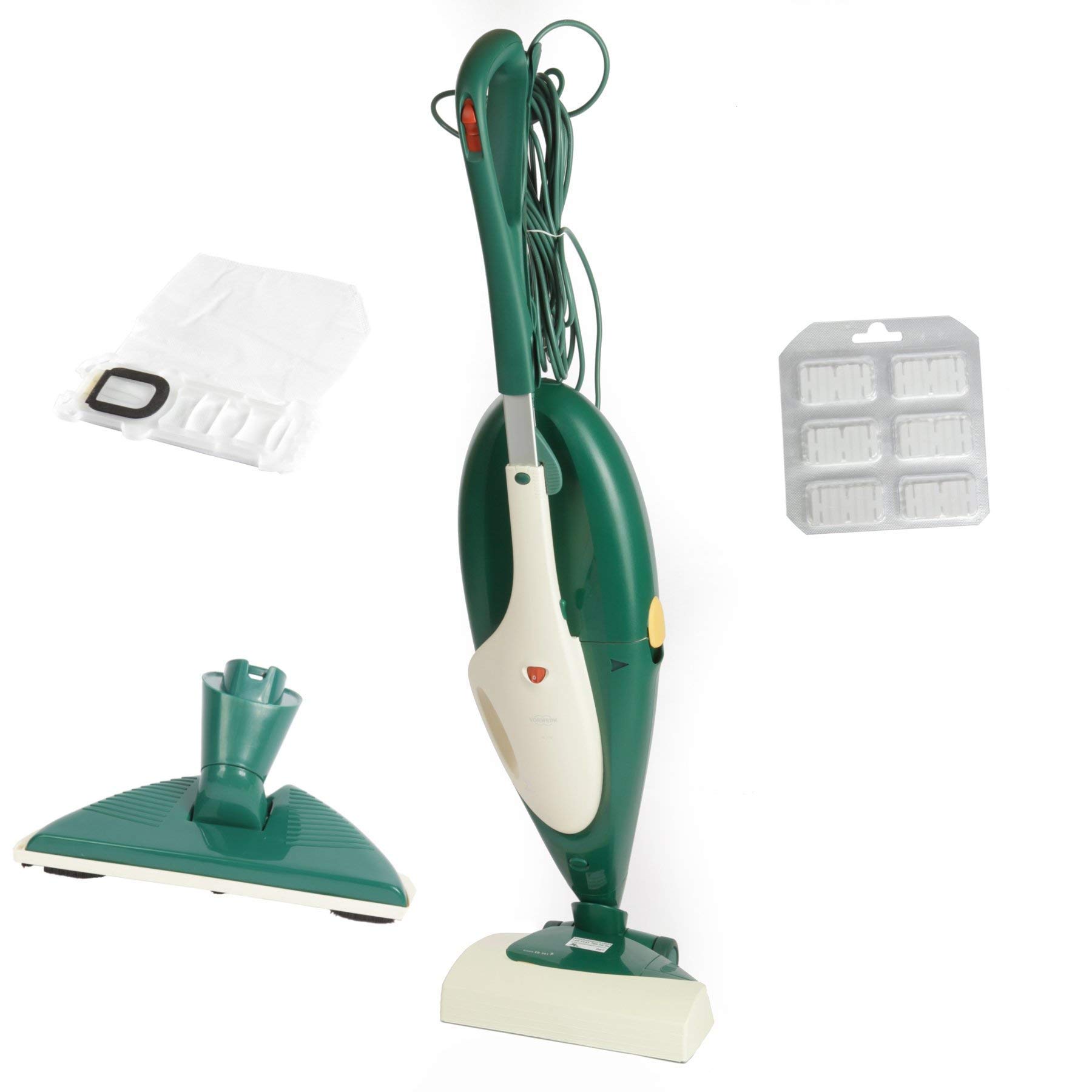 Vorwerk Kobold 135, EB 351 Bodenstaubsauger Neuer Motor Dreieckdüse für Laminatböden, HEPA Filter 6 Staubsaugerbeutel + 6 Duftstoffblöcke (Zertifikat) (Generalüberholt) Angebot bei HelloDeals