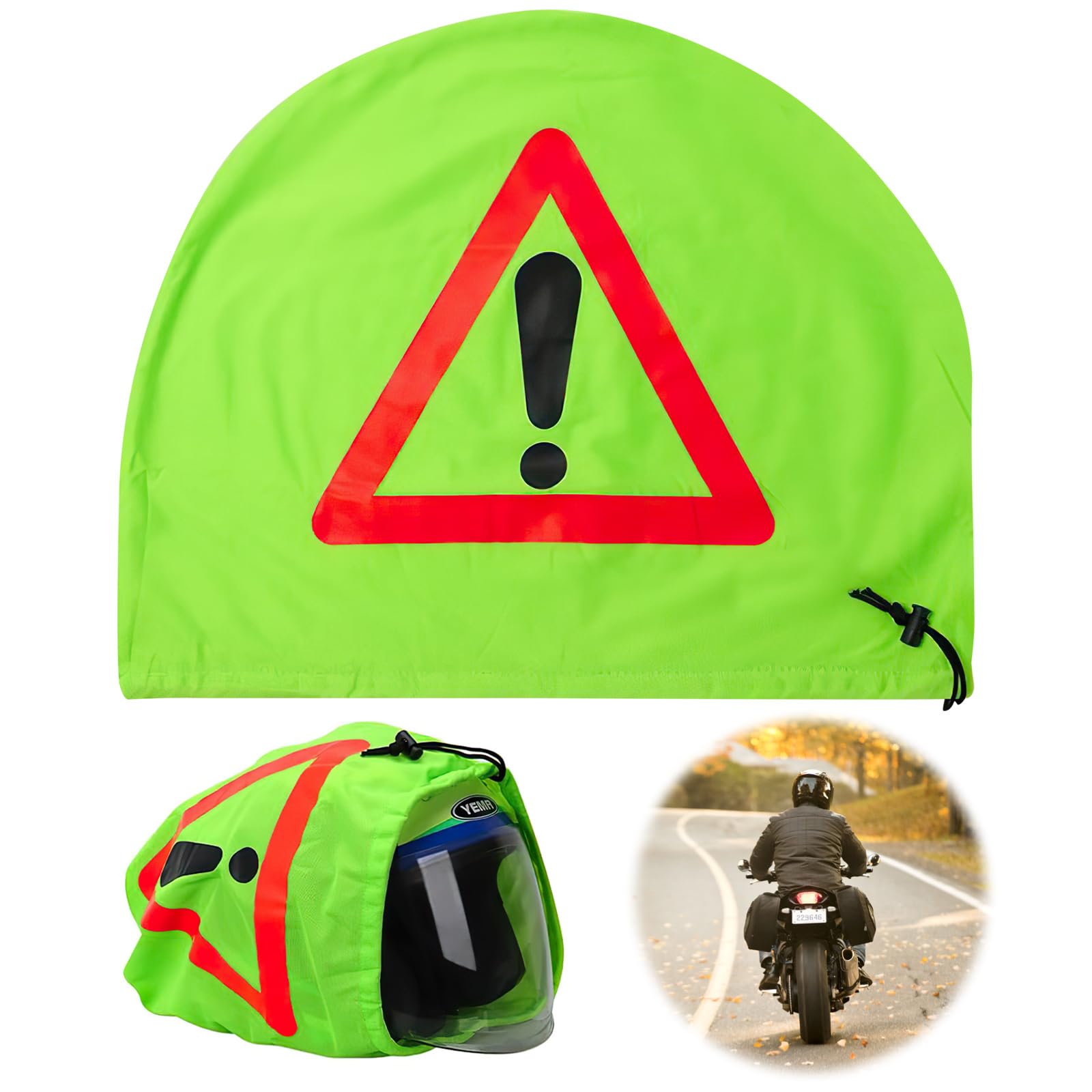 Warndreieck Motorrad Helm Überzug Motorrad Warndreieck Erste Hilfe Pannendreieck Warnhaube für Helme Helmüberzug Motorradhelm Helmbeutel für Unfallsicherung Unfallstelle Gefahrenstellen Kennzeichnung Angebot bei HelloDeals
