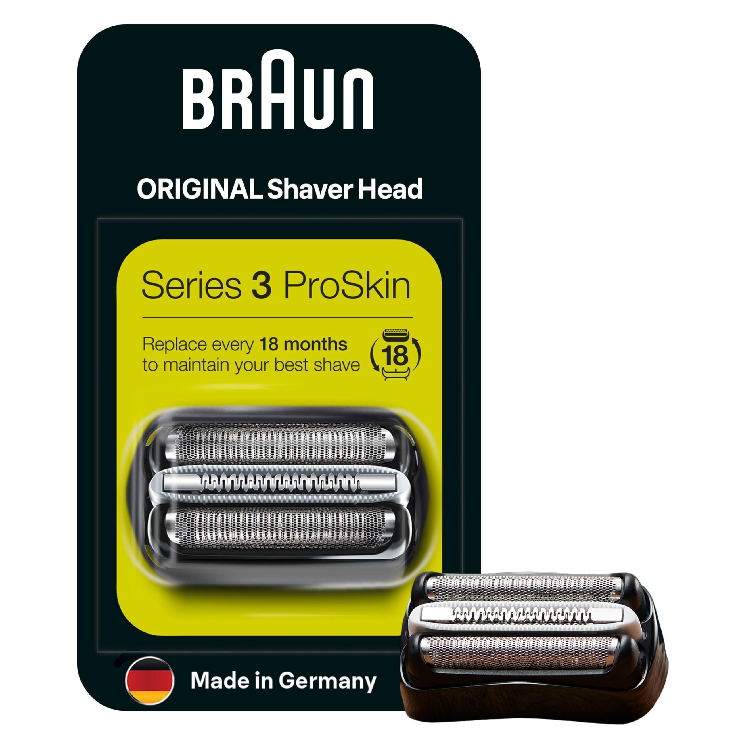 Braun Series 3 Elektrorasierer Scherkopf, ORIGINAL Ersatzscherteil vom Hersteller passend für Braun Herren Rasierer Series 3 ProSkin, 32B, schwarz, 1er Pack Braun Kombipack 32B Angebot bei HelloDeals