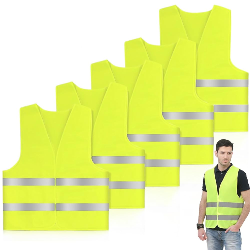 miaomiao Warnwesten Auto 5er, Warnweste Auto, Warnwesten alle Größen, Reflektierende Warnweste Erwachsene Sicherheitswesten Angebot bei HelloDeals