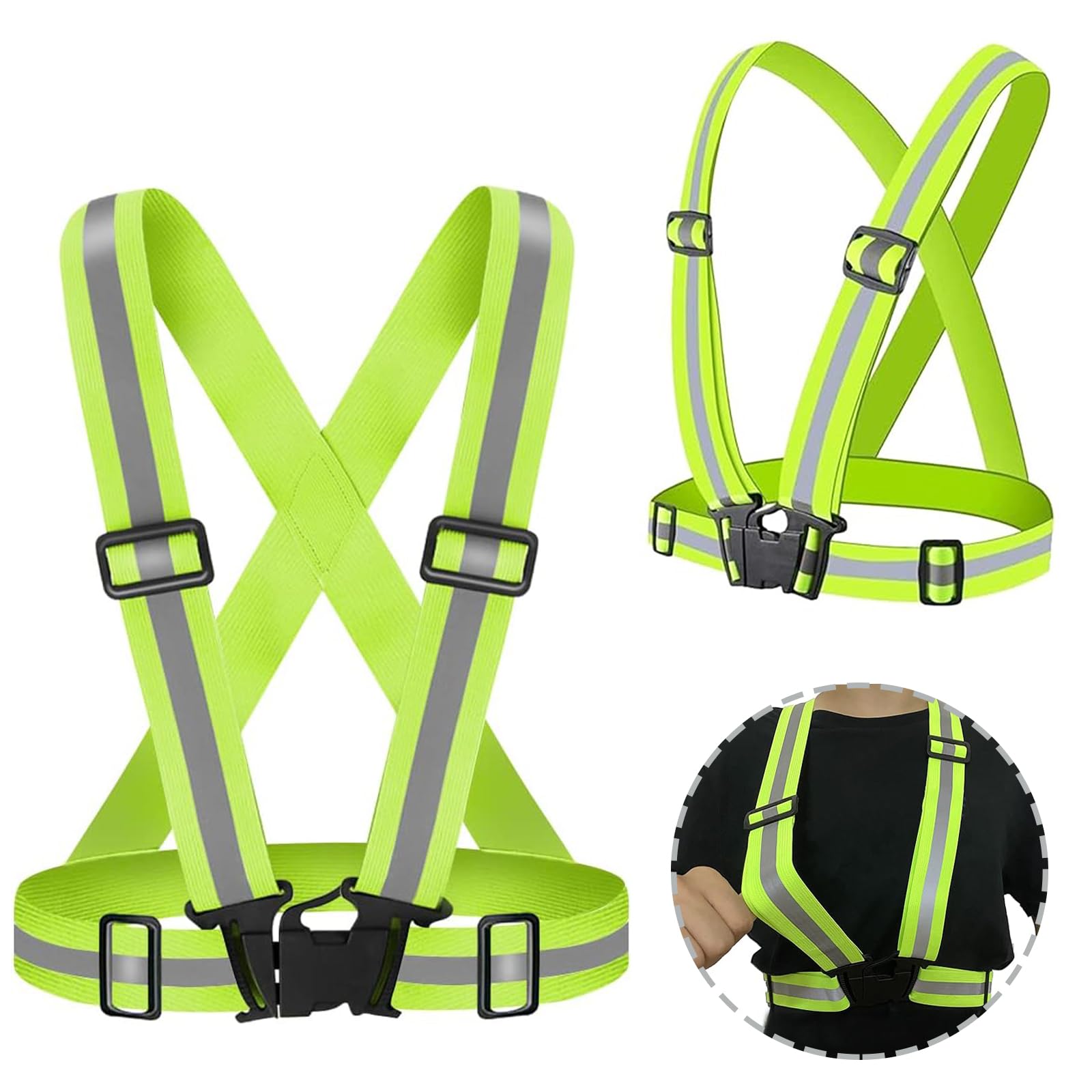 Nutabevr 2 Stück Reflective Vest, High-Vis reflektierende Warnweste für optimale Sichtbarkeit, für Erwachsene und Jugendliche, für Jogging,Radfahren,Wandern, Tag und Nacht Motorrad Radfahren Angebot bei HelloDeals