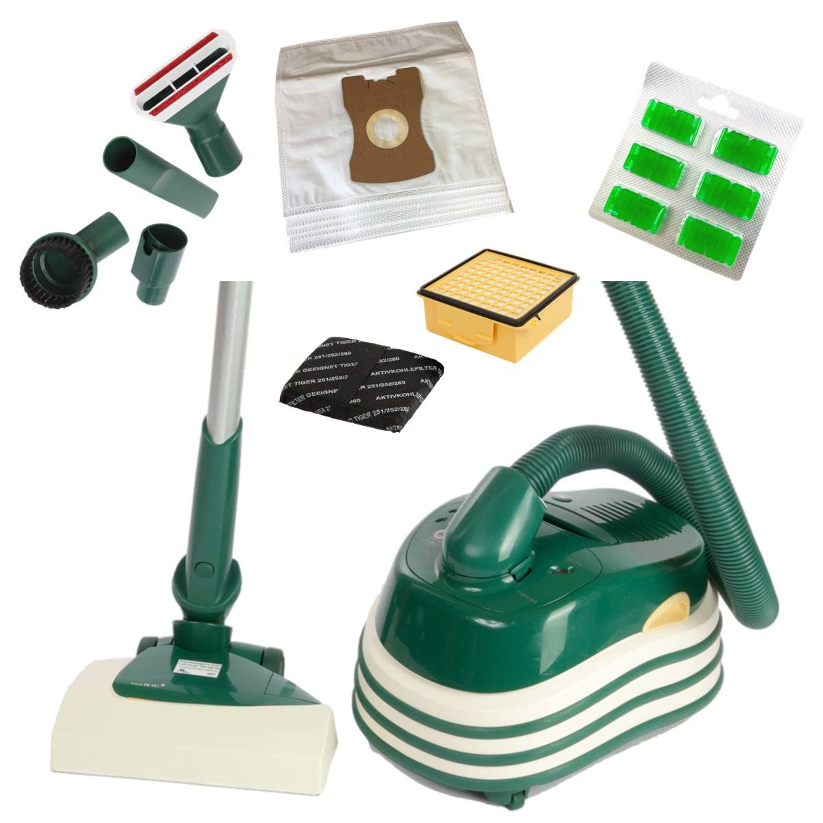 JaTop für Vorwerk Tiger VK 260 mit EB 351 - mit passendem Zubehör, Grün, 24 Monate Garantie - mögliche Inzahlungsnahme - hervorragende Qualität - (generalüberholt) Angebot bei HelloDeals