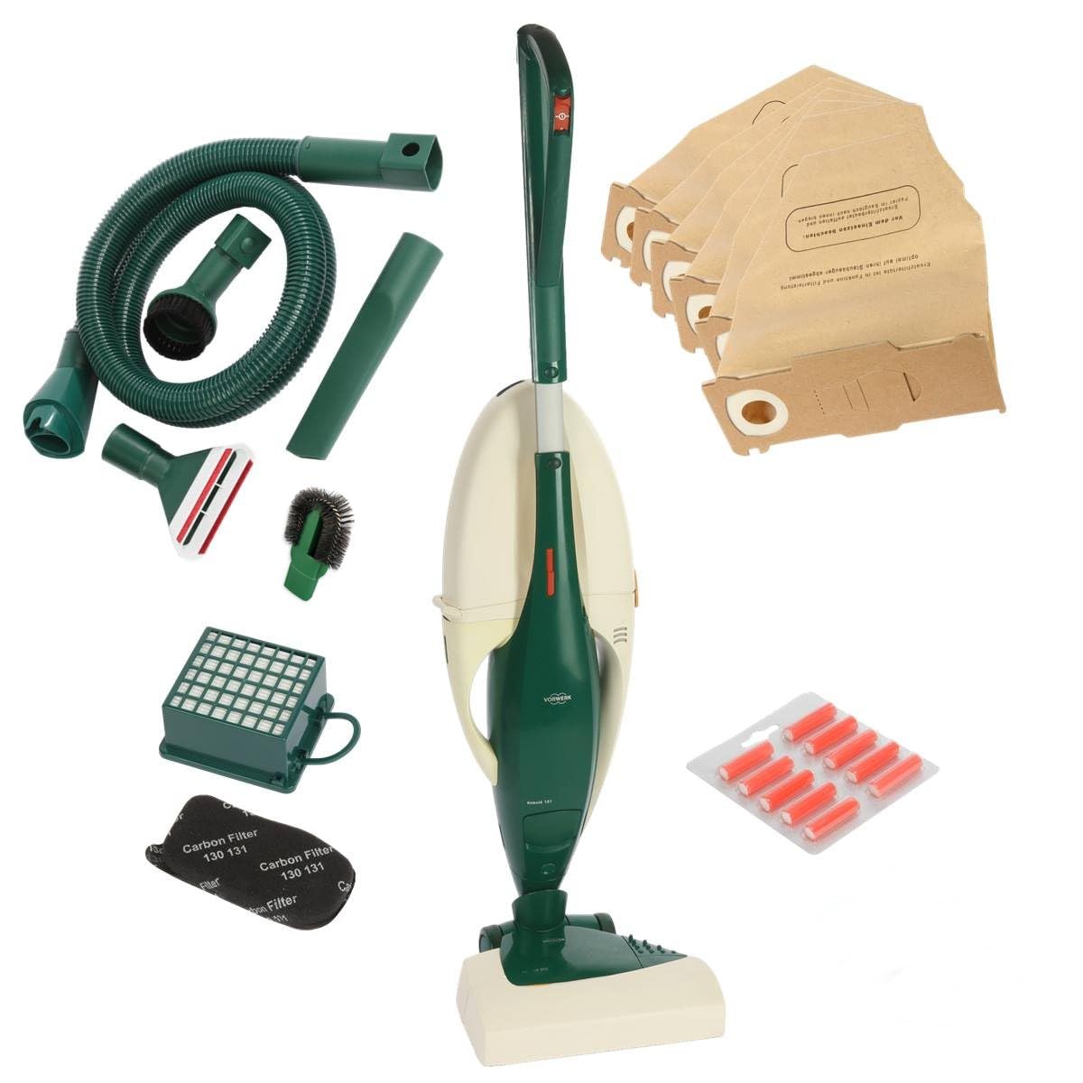 VORWERK Staubsauger KOBOLD VK 131 + Elektrobürste EB 350/351+ 5-teiliges Düsen-Set+ 10 Staubsaugerbeutel + Schlauch (Generalüberholt) von JaTop Angebot bei HelloDeals