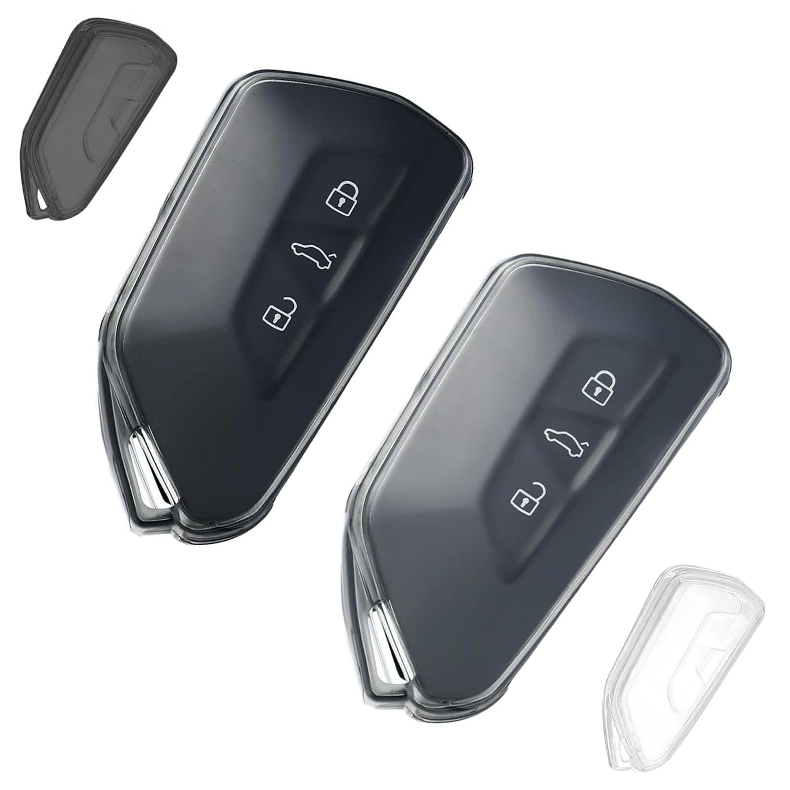 2 Stück Schlüsselhülle Autoschlüssel Hülle für VW, Transparent TPU Schlüsselcover, Schlüsselgehäuse für VW Golf 8 GTE GTI ID.3 ID.4 Seat Leon MK4 Tarraco Ateca Skoda Octavia 4 Cupra Formentor Born Angebot bei HelloDeals