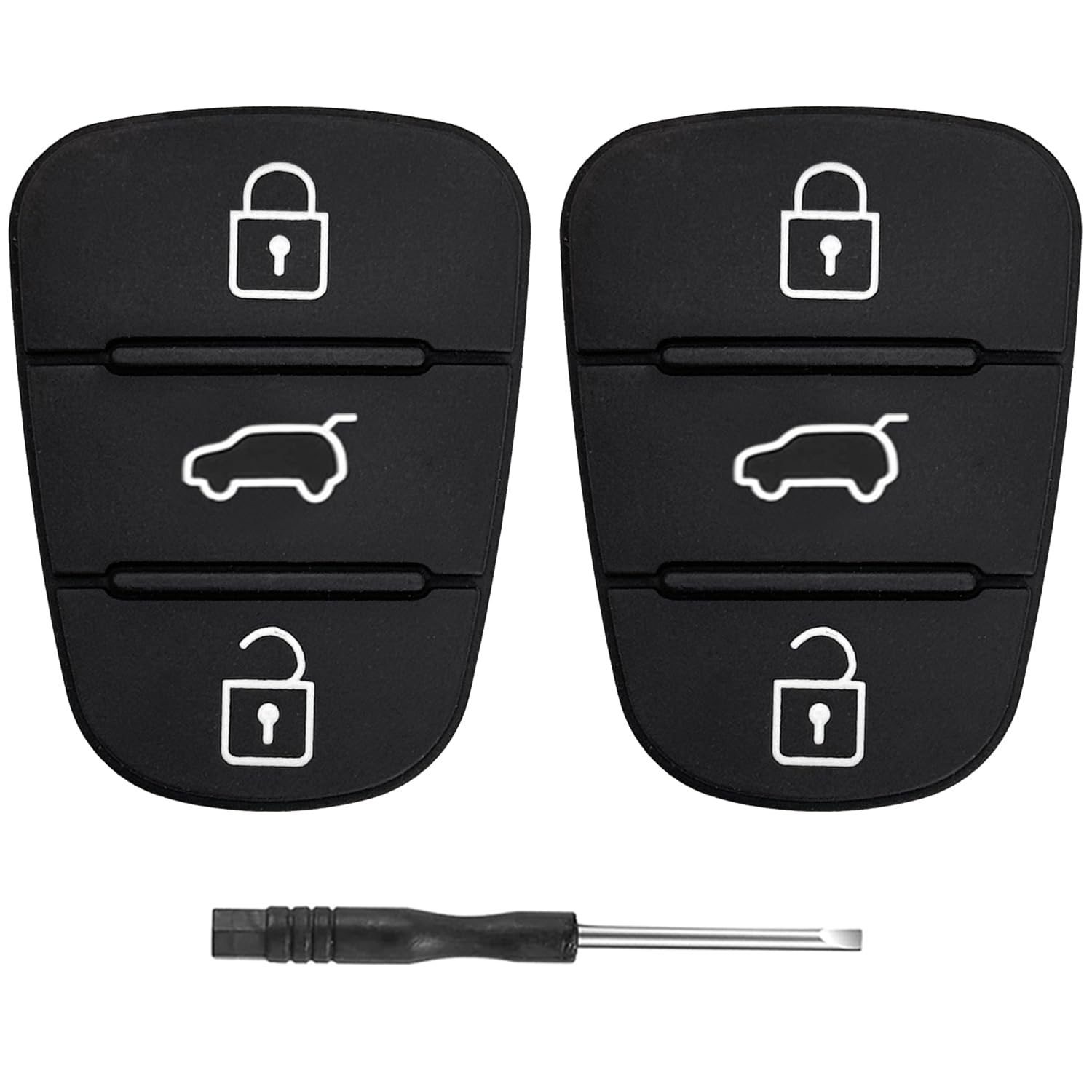 2 Stück Autoschlüssel Tastenfeld Kompatibel für Hyundai ix35 ix20 i30 i20 i10 Kia Sportage Soul Ceed Rio Picanto Venga 3 Tasten Fernbedienung Auto Schlüsselgehäuse Ersatz Gummi Schlüssel Gehäuse Hülle Angebot bei HelloDeals