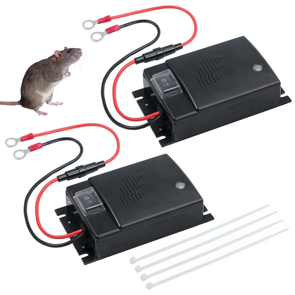 KUWUNG 2 Stück Marderschreck Auto, 2 x Marderabwehr Auto mit 12V Batterieanschluss,Marderschrecker Auto für Motorraum, Mader Abwehr, Marderschutz für Auto, Marder Ultraschall, Maderschrecker Auto Angebot bei HelloDeals