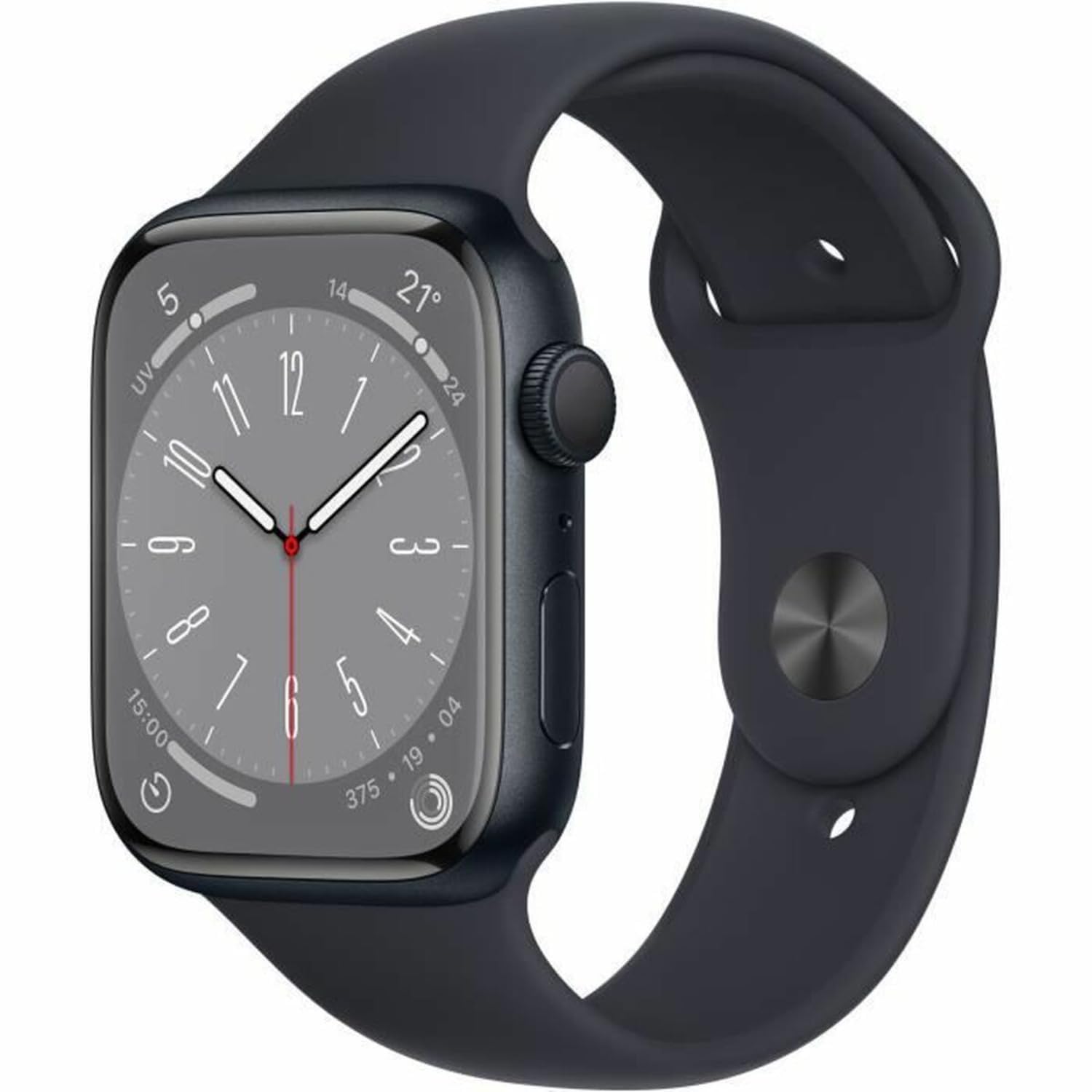 Apple Watch Series 8 (GPS + Zellular, 45MM) Aluminiumgehäuse Mitternacht mit Mitternacht Sportarmband (Generalüberholt) Angebot bei HelloDeals