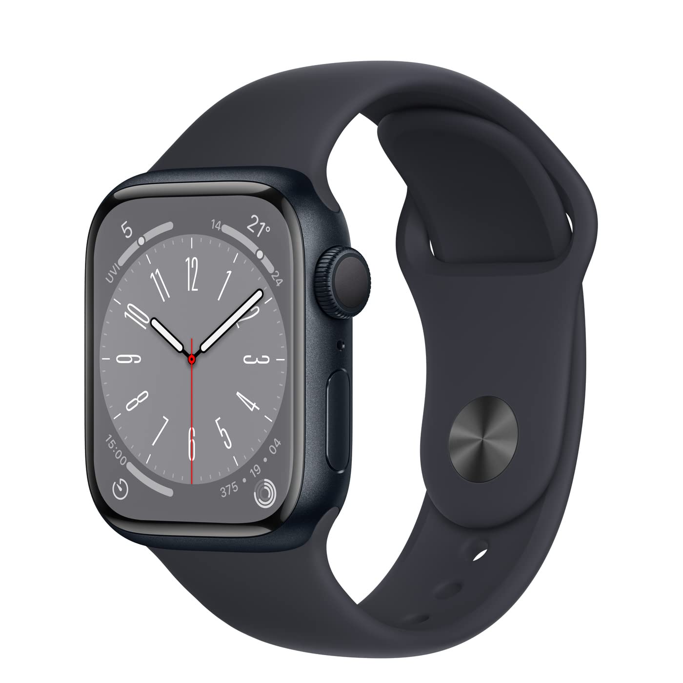 Apple Watch Series 8 (GPS, 41MM) Aluminiumgehäuse Mitternacht mit Mitternacht Sportarmband (Generalüberholt) Angebot bei HelloDeals
