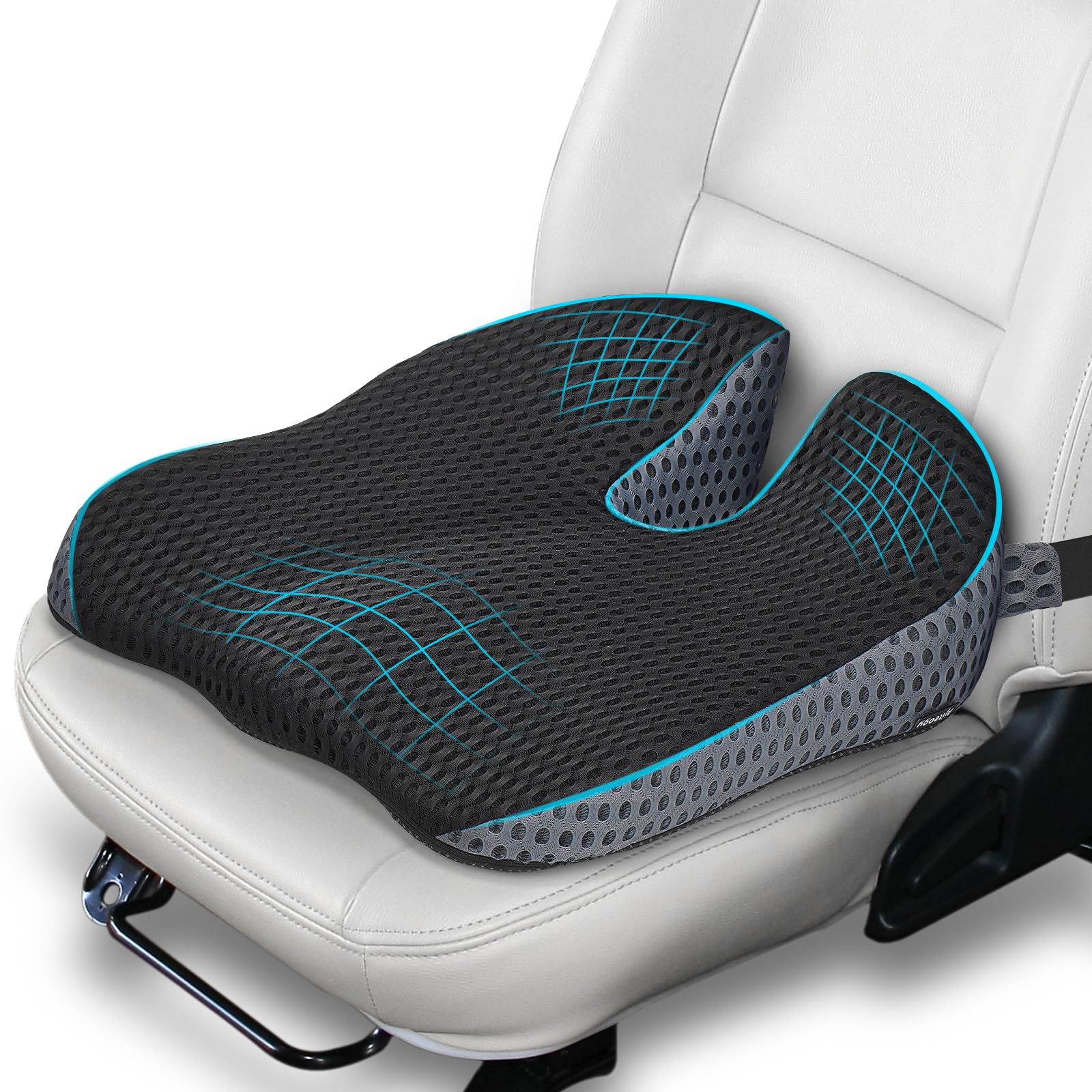 Ajiteogy Keilkissen für Autositz Fahrer - Ergonomische Sitzerhöhung aus Memory-Foam mit Keil-Design - Kompatibel mit Fahrersitz, Transporter Angebot bei HelloDeals