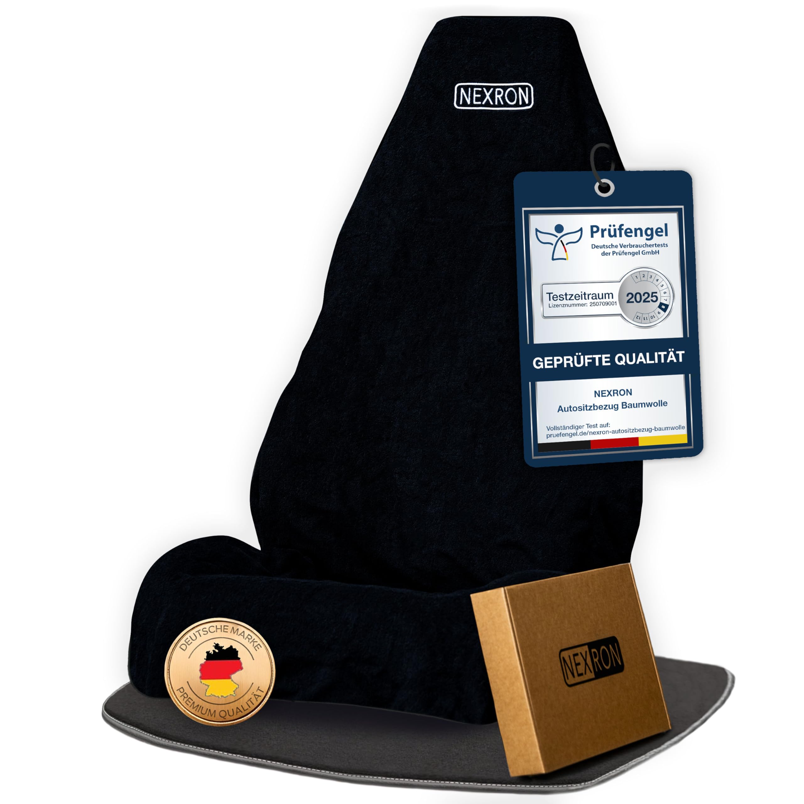 NEXRON® Autositzschoner – besonders bequemer Autositzbezug mit Premium FROTTEE Baumwoll Stoff – schützt die Sitze deines Autos in Sekundenschnelle Baumwolle - schwarz Angebot bei HelloDeals