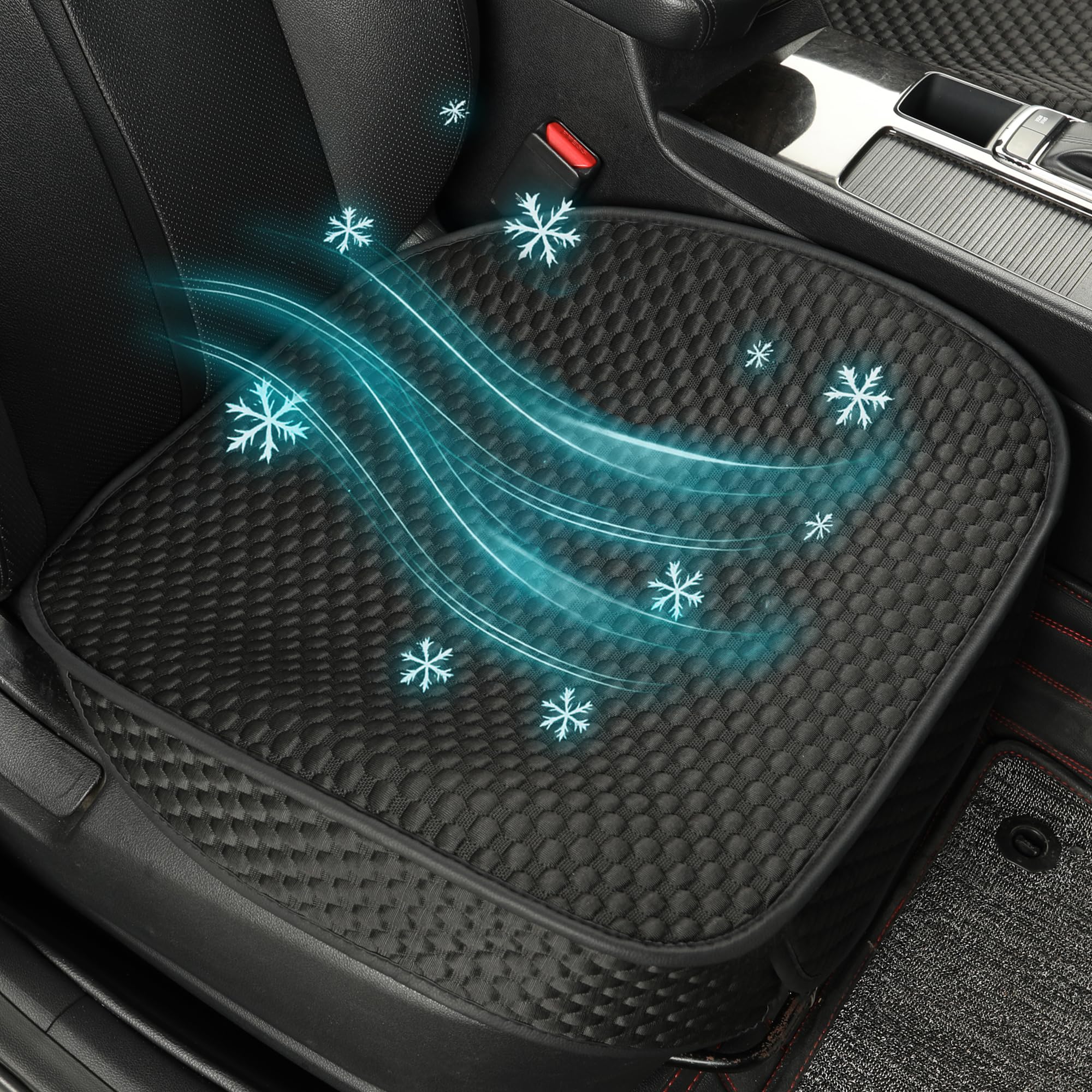 Black Panther Einzelner Autositzbezug Unterseite aus Eisseide – Atmungsaktiver Ganzjahres-Schutz für Vordersitze | Universelle Passform | Stilvoll und Schützend - Schwarz B- 1 Stück - Schwarz -Vordersitzbezug Angebot bei HelloDeals