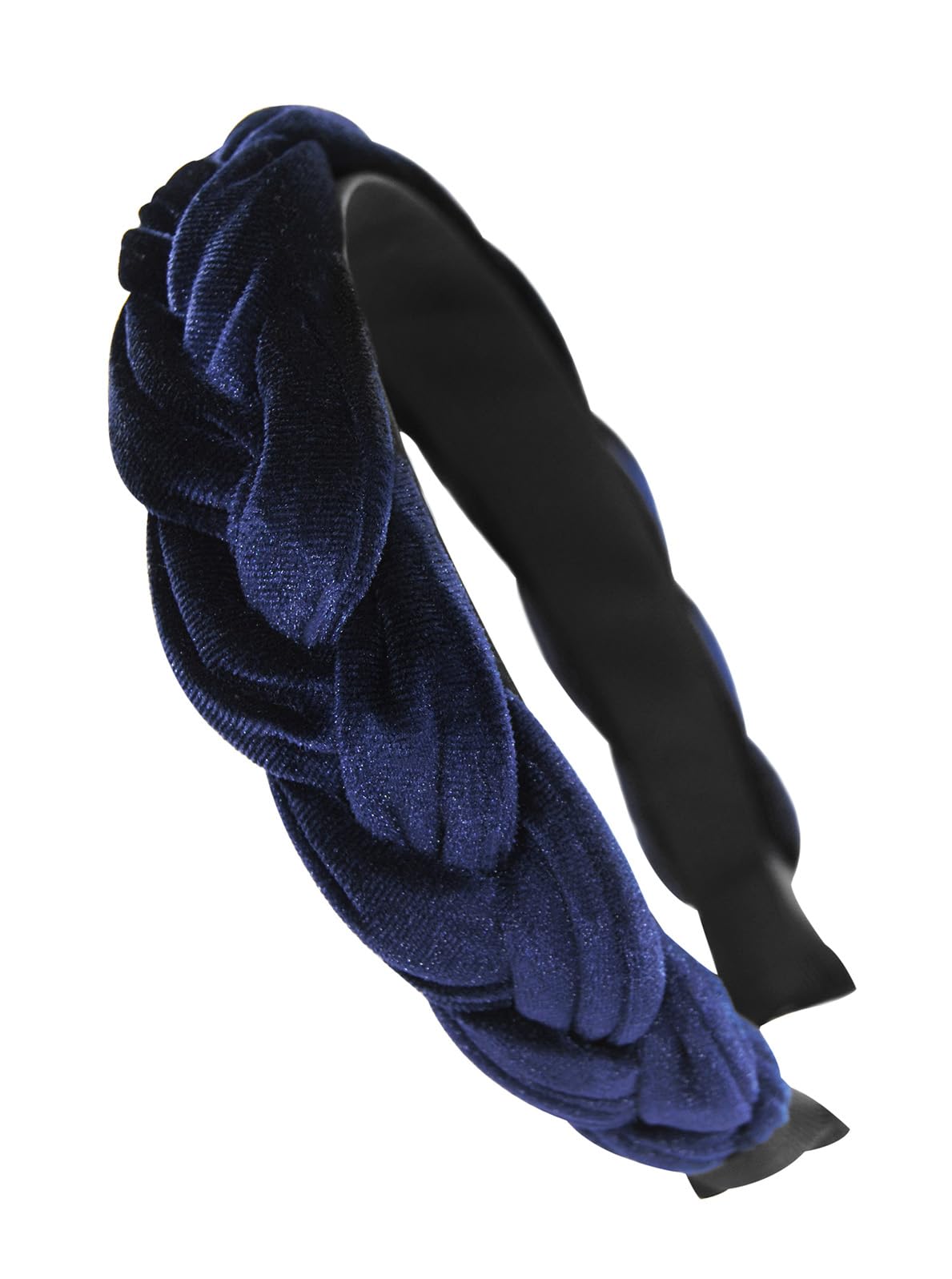 axy Trachten Haarreif geflochten fürs Dirndl Samt Flechtoptik Damen Stirnband Haarschmuck Haarreifen Hairband HRZ3 (Dunkelblau, Breit) Dunkelblau 1 stück (1er Pack) Angebot bei HelloDeals