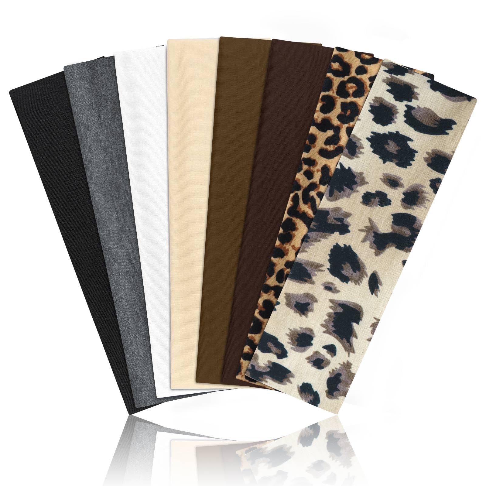 AWUMBUK Stirnband Damen Sport, 8 Pack Haarband Schwarz Haarbänder Damen Herren Antirutsch Stirnbänder Elastisch Headband Unisex Hair Band Sport Yoga Workout Laufen Fitness Gym Haarschmuck Angebot bei HelloDeals