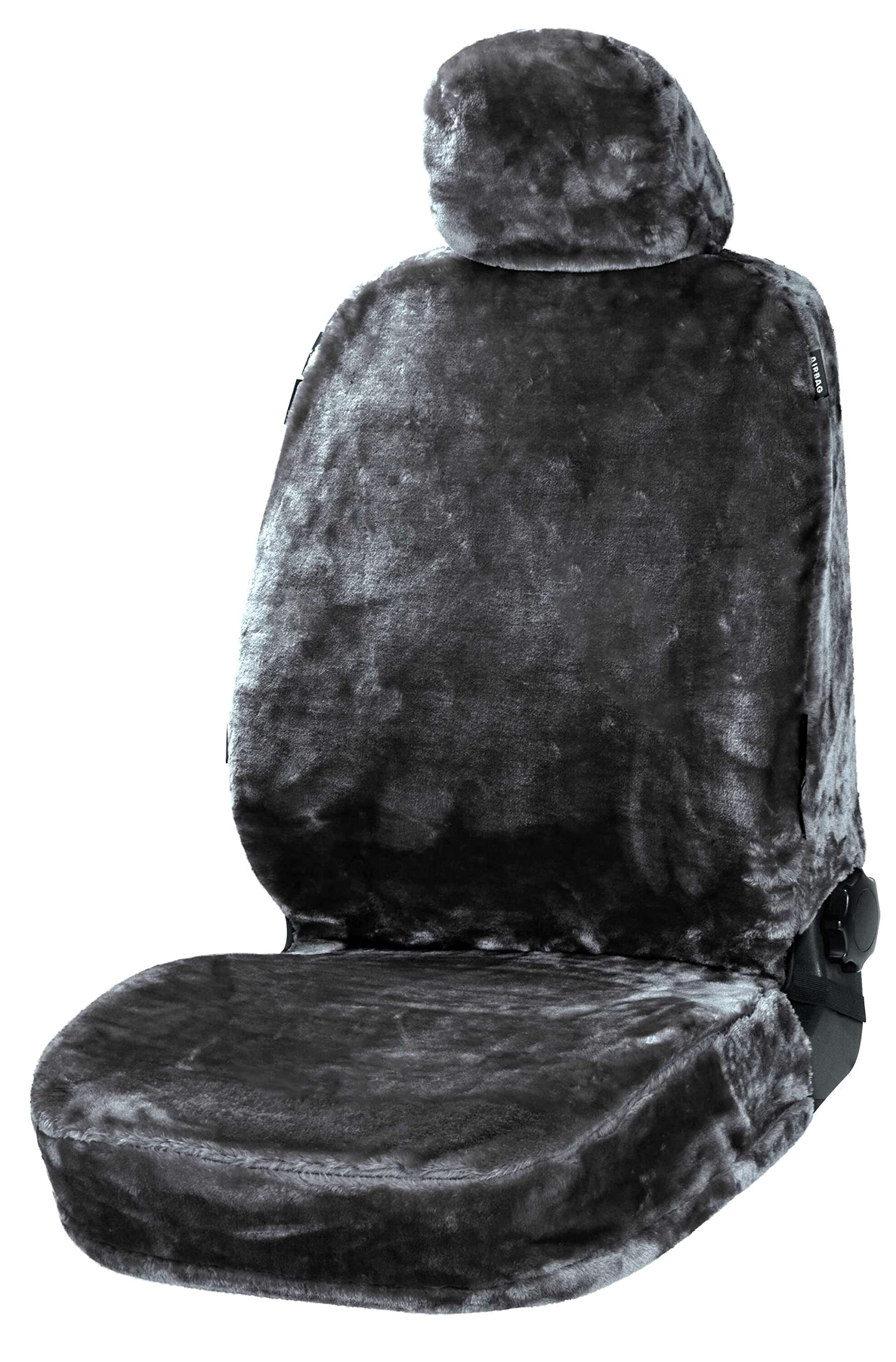 Walser Autositzbezug Teddy, Sitzbezug Kunstfell, Auto-Schonbezug in Lammfell-Optik, Flauschiger Plüsch-Schonbezug vegan anthrazit Sitzbezug Anthrazit Angebot bei HelloDeals