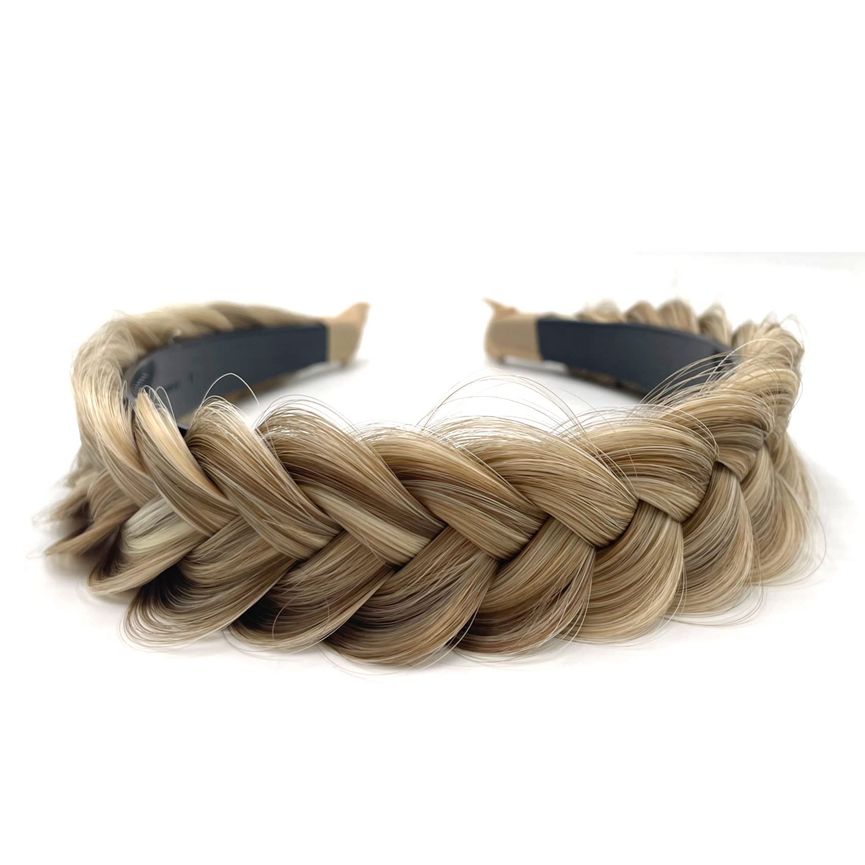 TOECWEGR Hairband Braided Hairpiece Messy Wide 2 Strands Fluffy Braids Wig with Tooth Women Headband Hair Bands Aprikosenfarbe Insgesamt Angebot bei HelloDeals