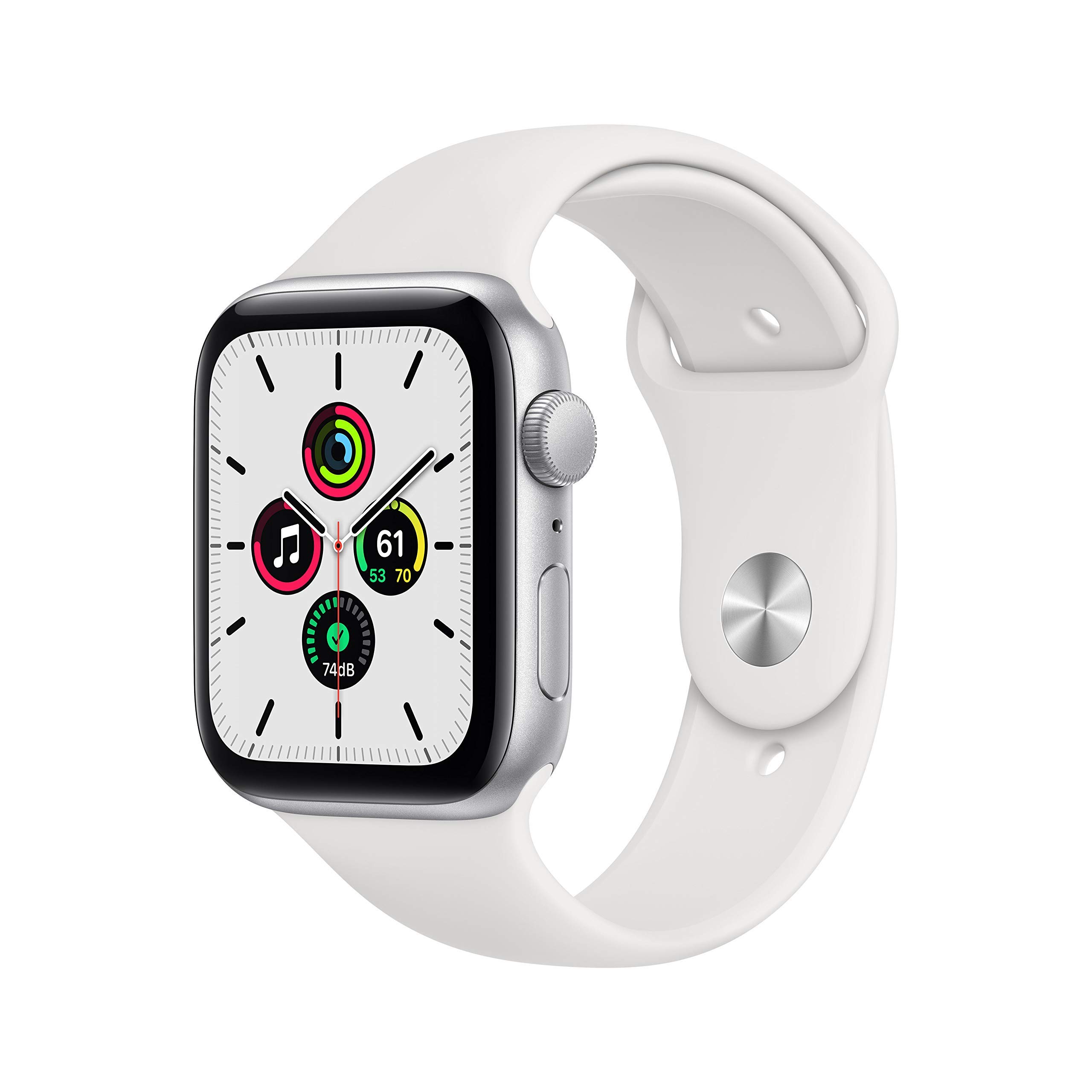 Apple Watch SE 2020 (GPS, 44MM) Aluminiumgehäuse Silber mit Blanc Sportarmband (Generalüberholt) Angebot bei HelloDeals