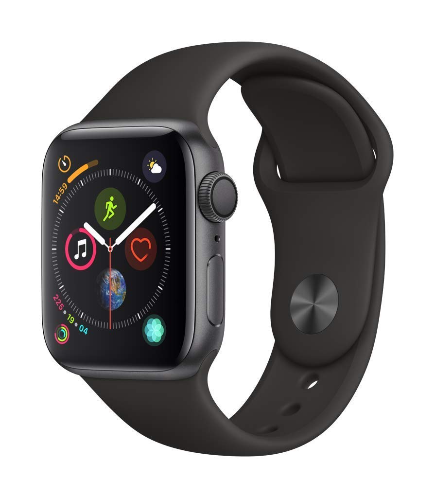 Apple Watch Series 4 (GPS, 40mm) Aluminiumgehäuse Space Grau - Sportarmband Schwarz (Generalüberholt) Schwarz mit Sportarmband Angebot bei HelloDeals