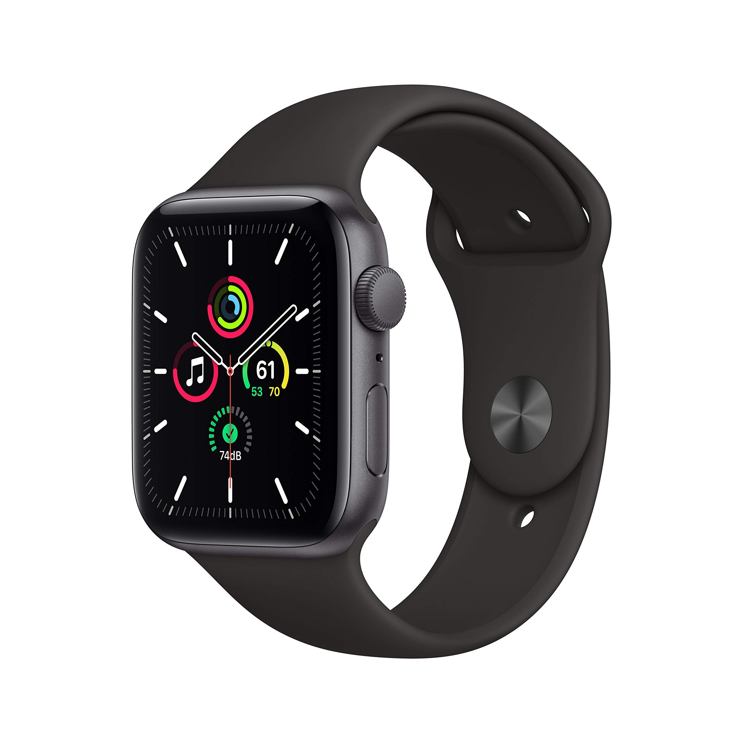 Apple Watch SE 2020 (GPS, 44MM) Aluminiumgehäuse Space Grau mit Schwarz Sportarmband (Generalüberholt) Space Grau Mitternacht 44mm-GPS Angebot bei HelloDeals