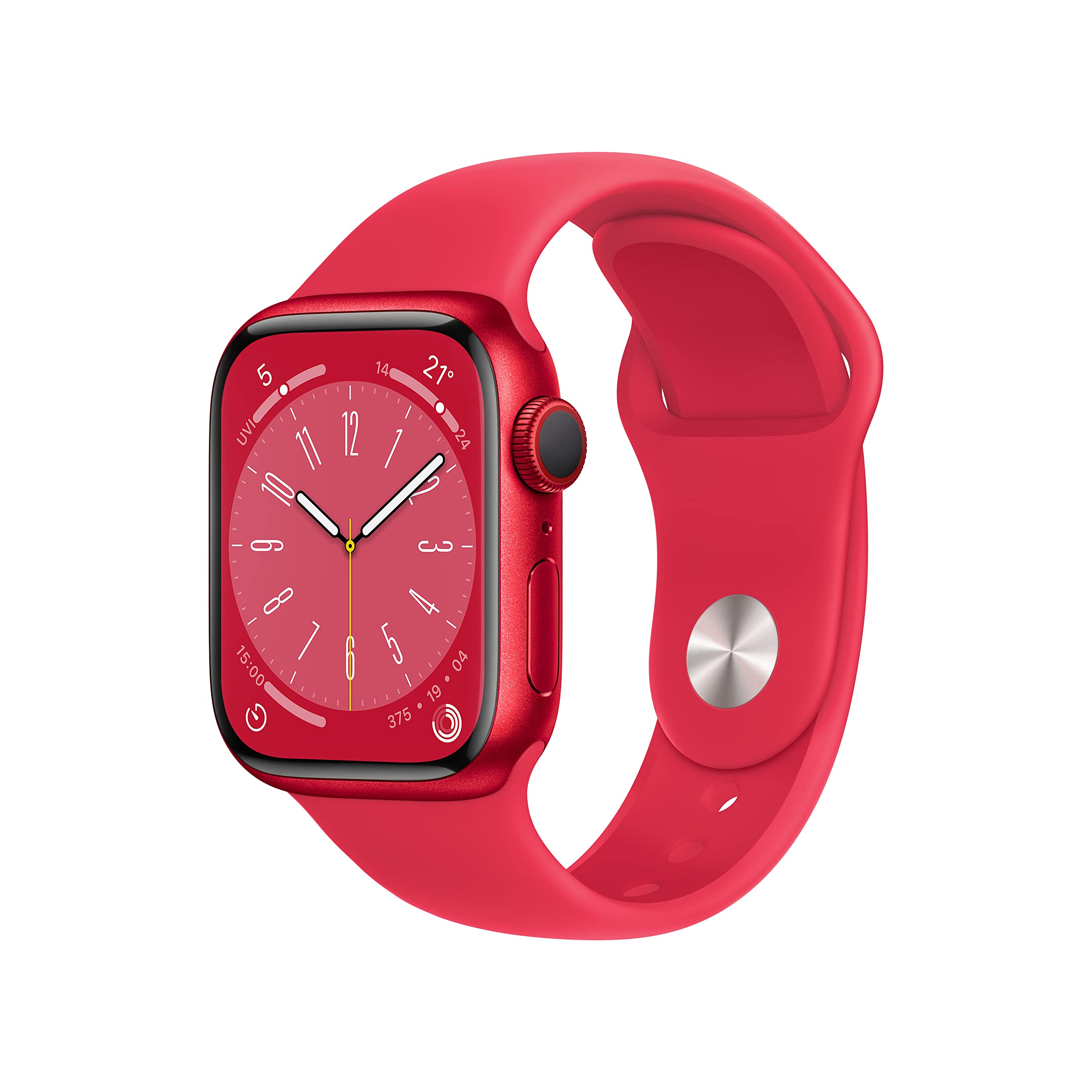 Apple Watch Series 8 (GPS, 45mm) Aluminiumgehäuse Product(RED) met Sportarmband Product(RED), One Size (Generalüberholt) GPS 45mm - Armband für 140–220 mm Umfang Aluminium: (PRODUCT)RED Angebot bei HelloDeals